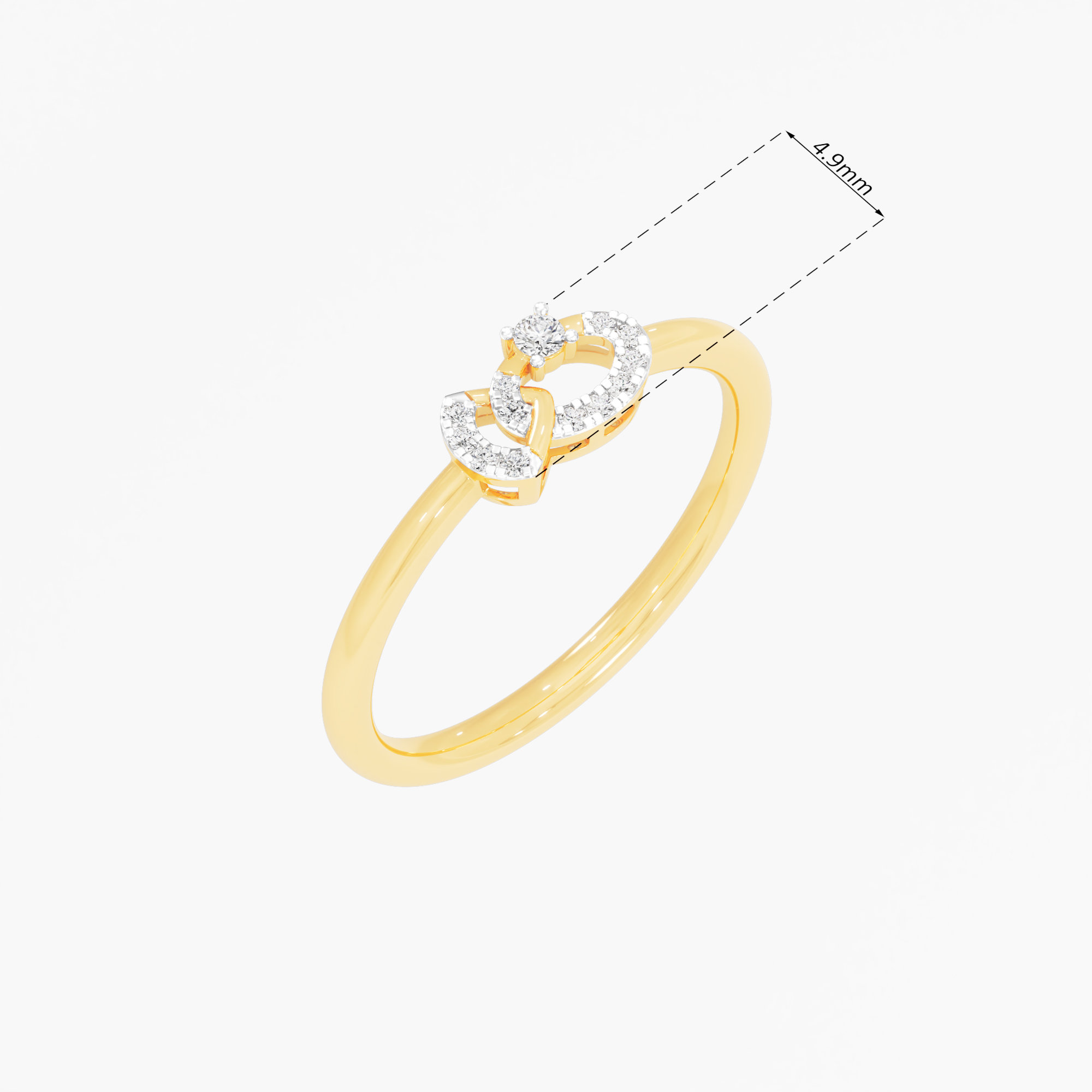 Skyline Embrace Bypass Ring in 9KT Yellow Gold (Diamond Quality: EF-VVS VS)