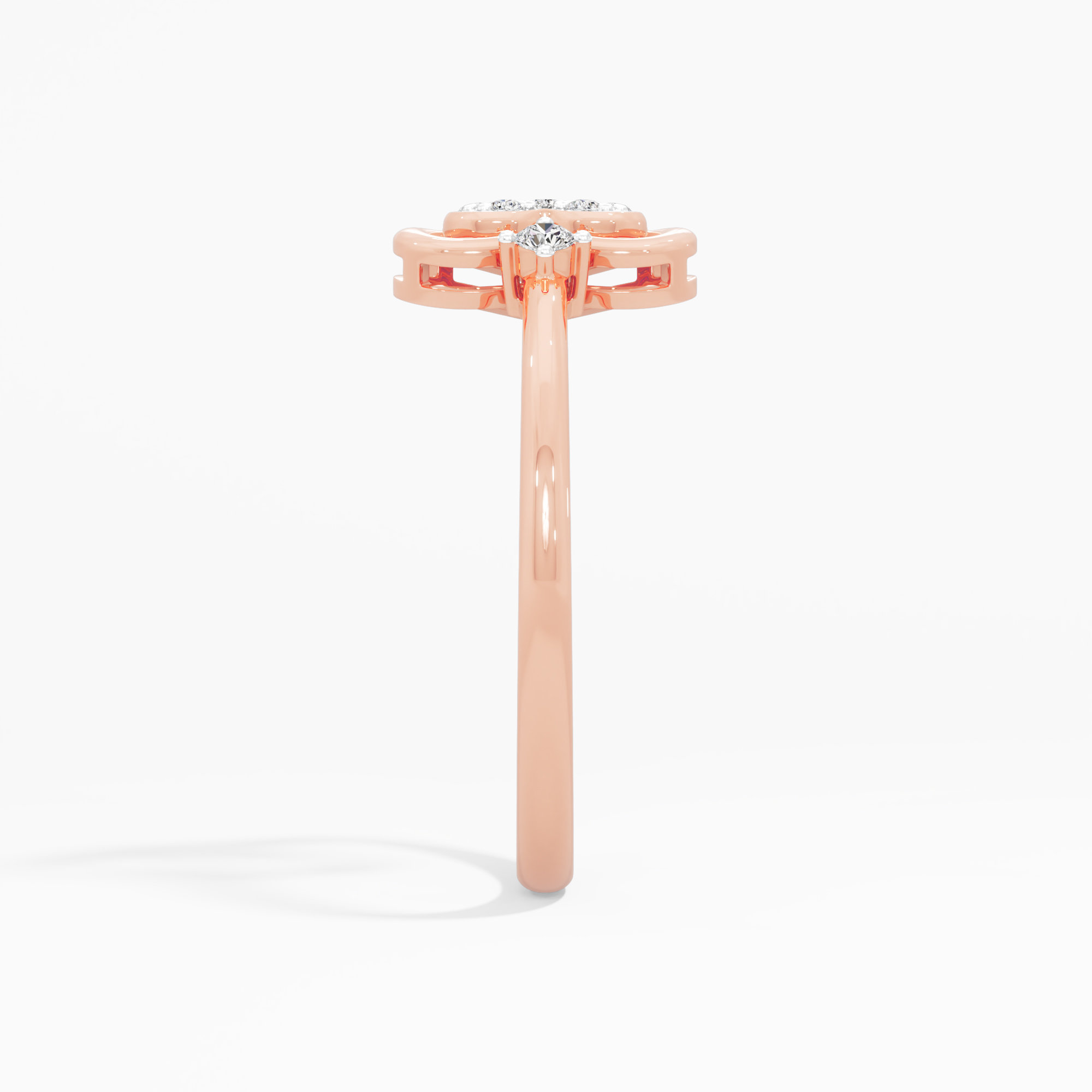 Radiant Heartbeat Cocktail Ring in 9KT Rose Gold (Diamond Quality: EF-VVS VS)