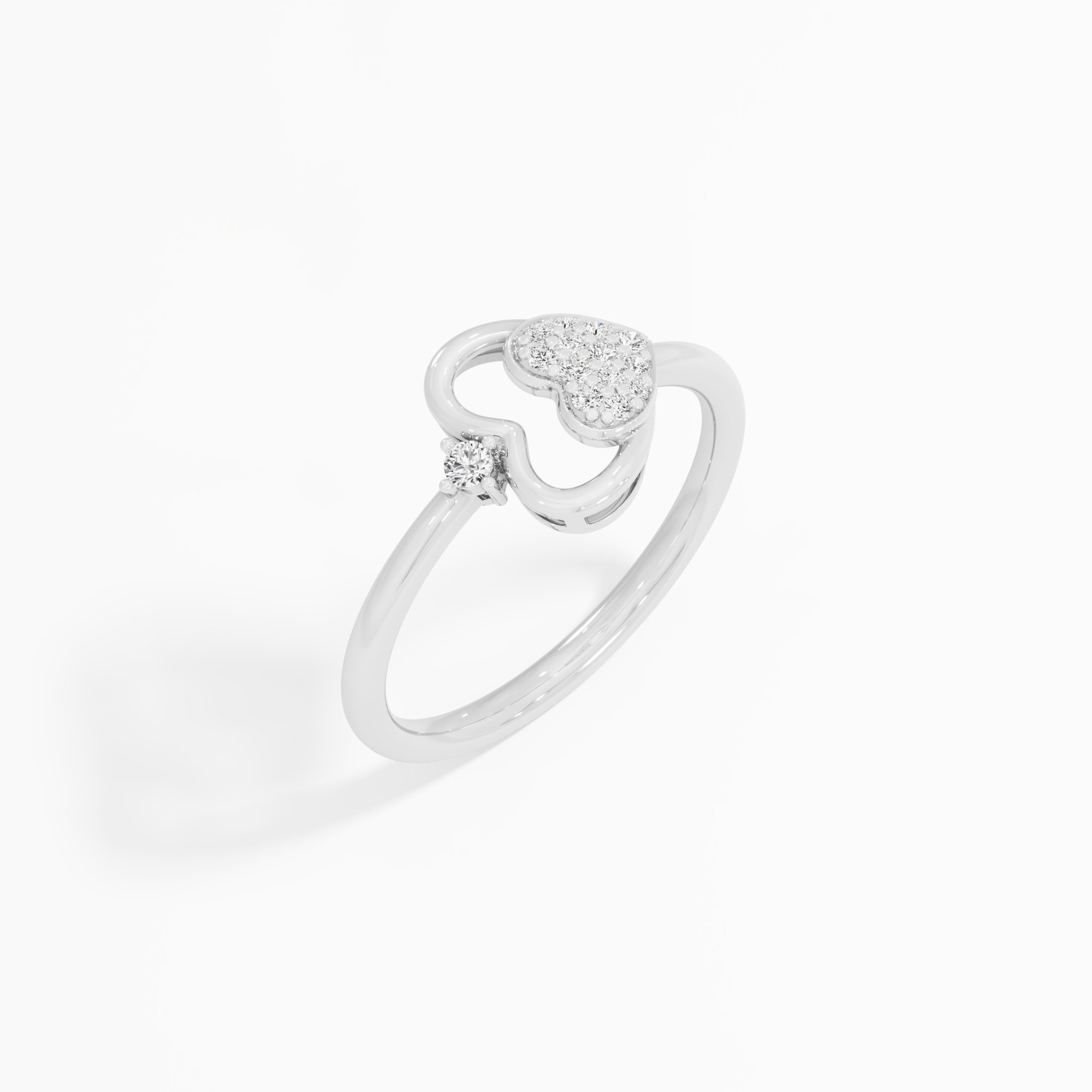 Radiant Heartbeat Cocktail Ring in 9KT White Gold (Diamond Quality: EF-VVS VS)