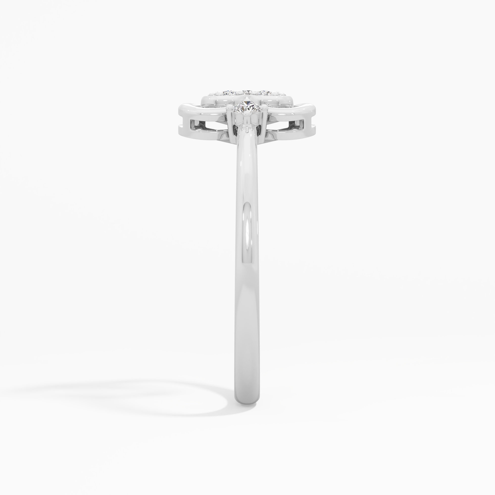 Radiant Heartbeat Cocktail Ring in 9KT White Gold (Diamond Quality: EF-VVS VS)