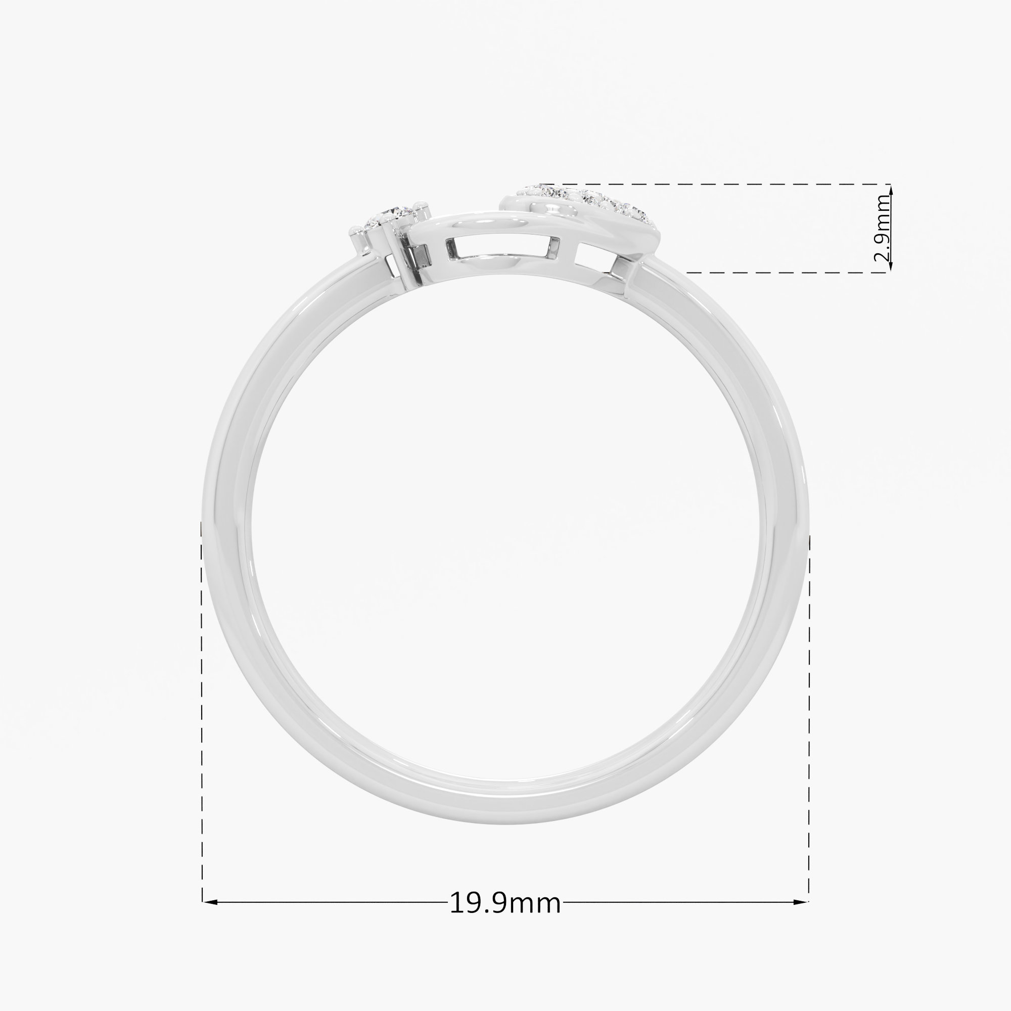 Radiant Heartbeat Cocktail Ring in 9KT White Gold (Diamond Quality: EF-VVS VS)