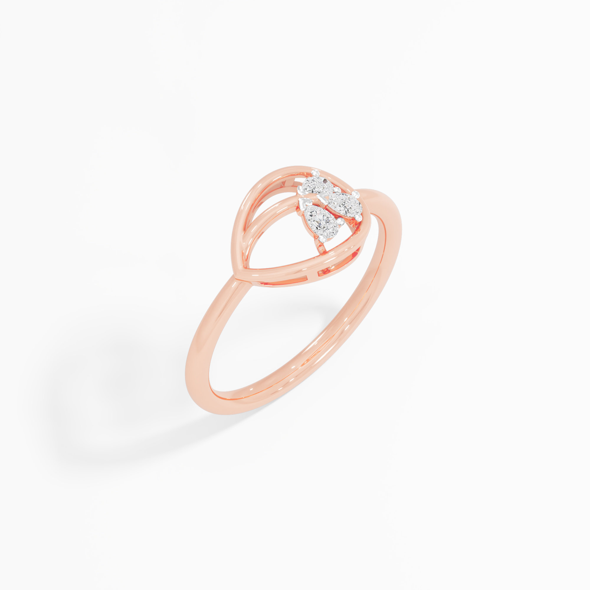 Dewdrop Embrace Cocktail Ring in 9KT Rose Gold (Diamond Quality: FG-VVS VS)