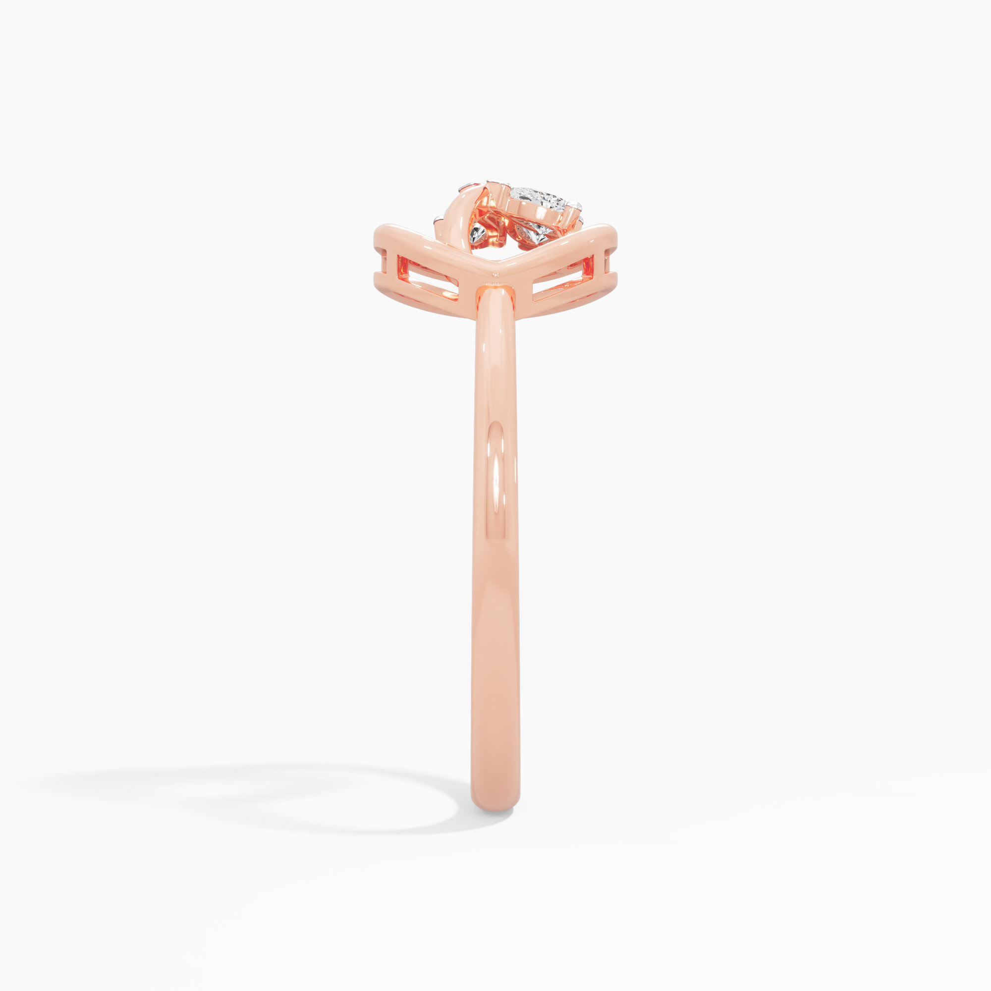 Dewdrop Embrace Cocktail Ring in 9KT Rose Gold (Diamond Quality: FG-VVS VS)