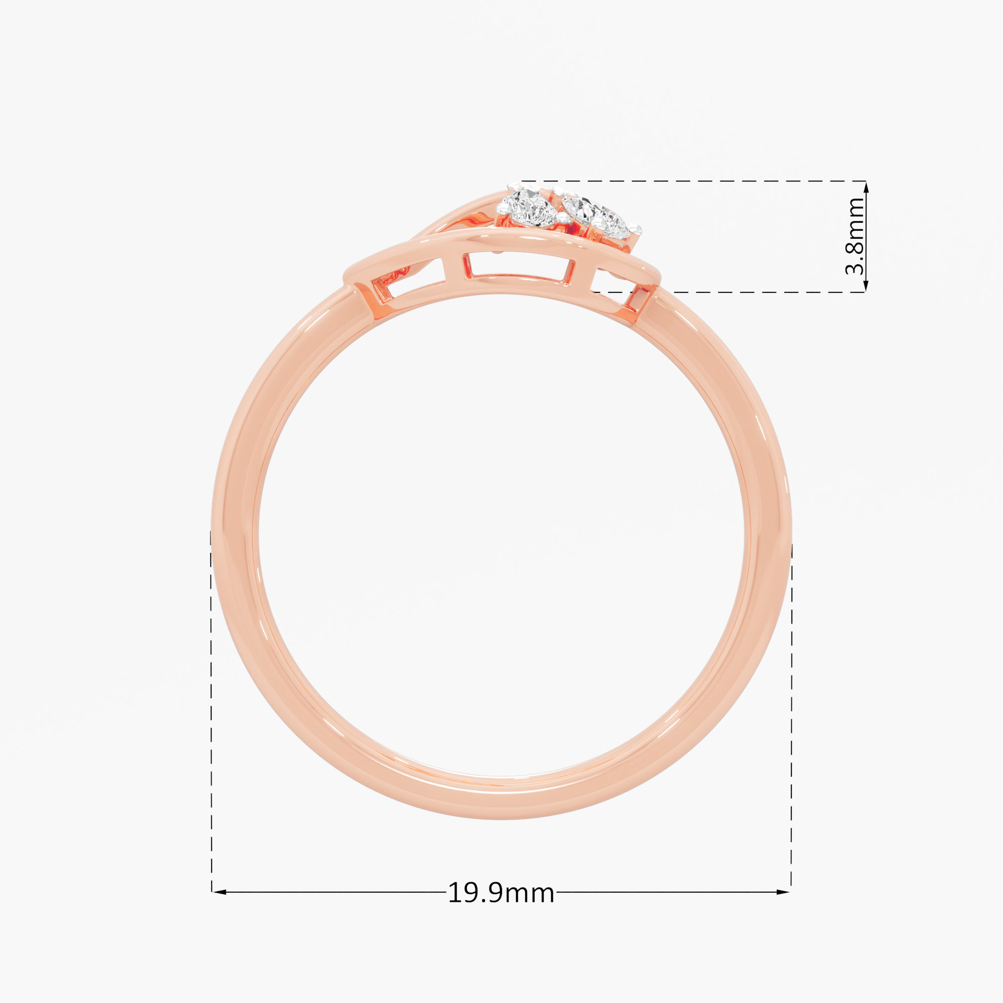 Dewdrop Embrace Cocktail Ring in 9KT Rose Gold (Diamond Quality: FG-VVS VS)