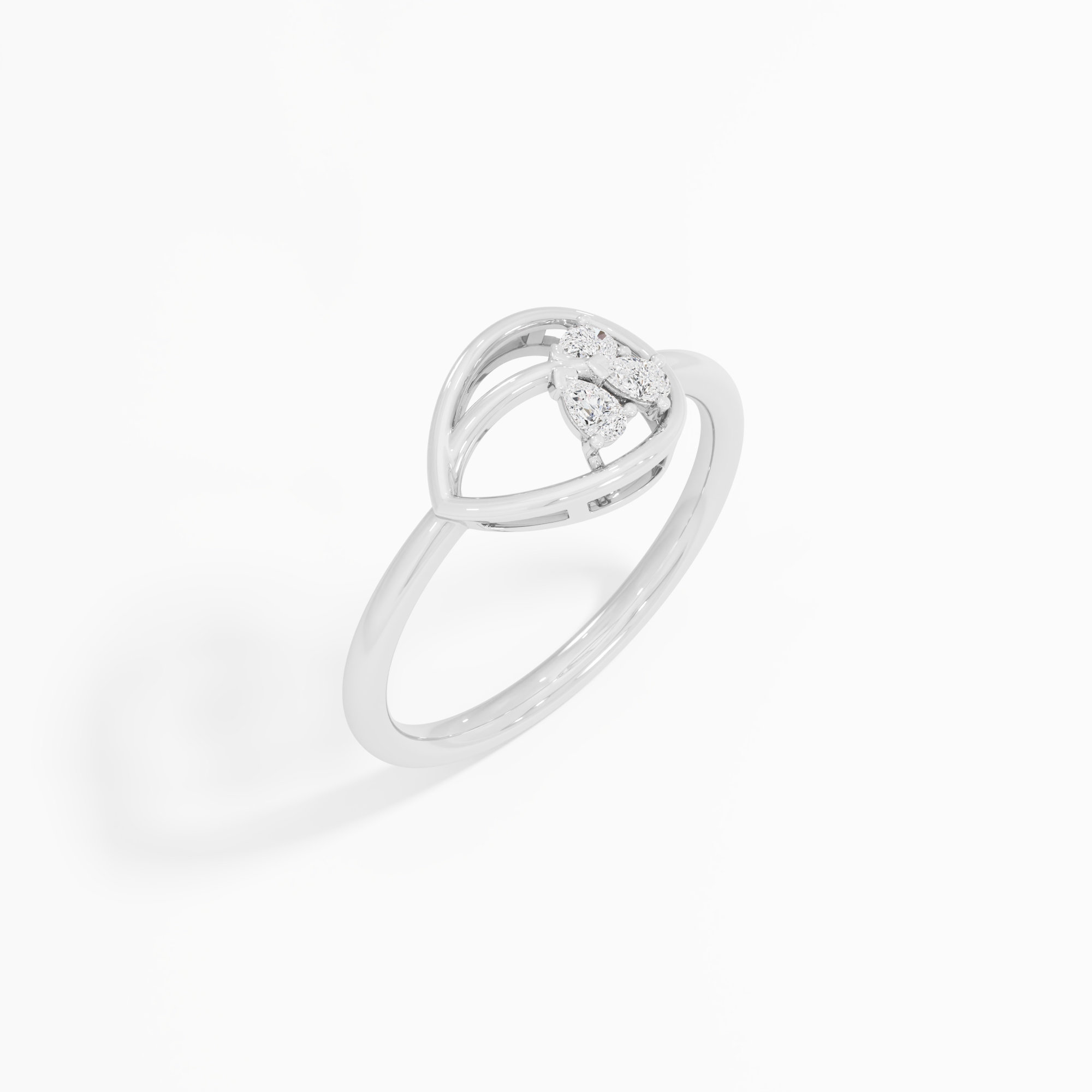 Dewdrop Embrace Cocktail Ring in 9KT White Gold (Diamond Quality: FG-VVS VS)