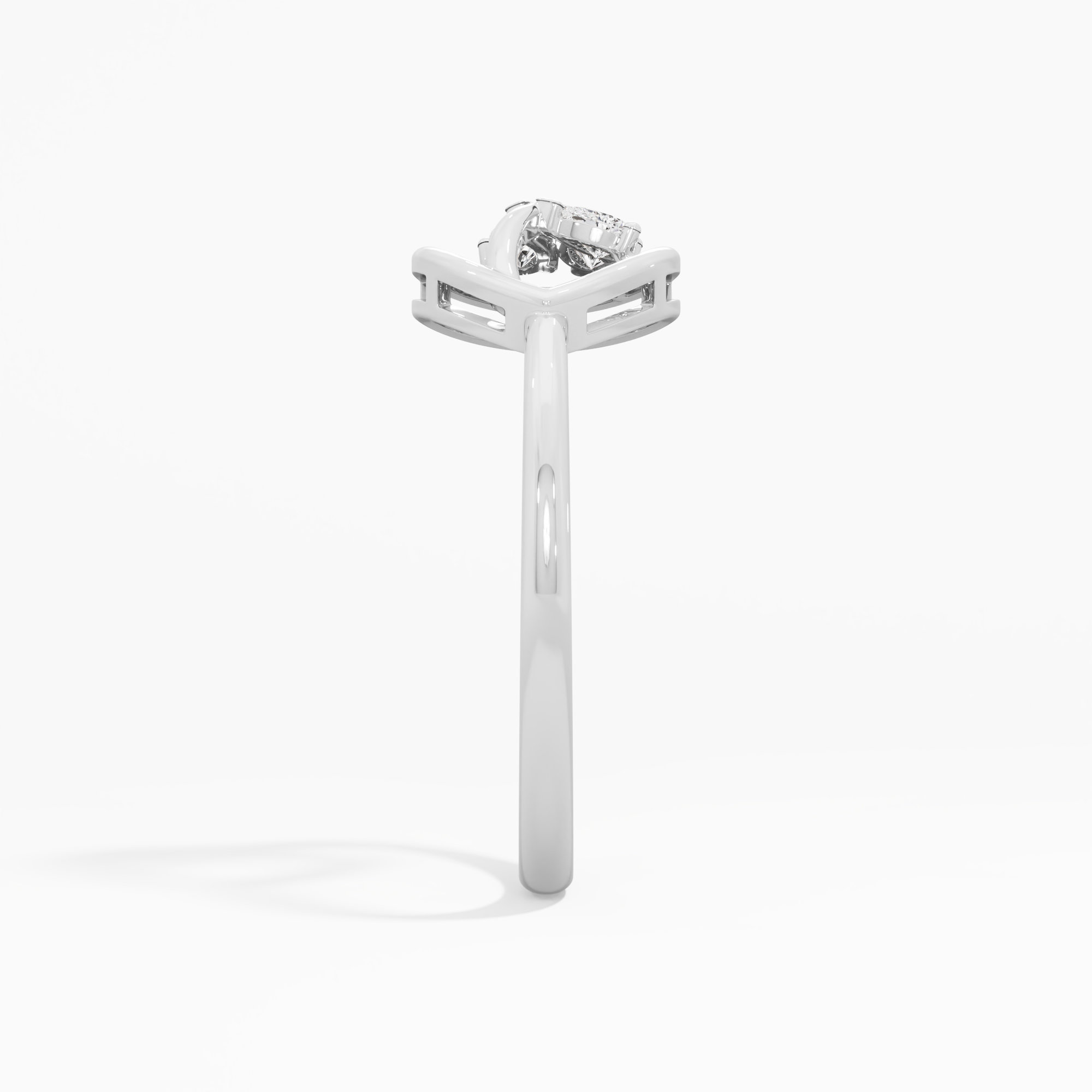 Dewdrop Embrace Cocktail Ring in 9KT White Gold (Diamond Quality: FG-VVS VS)