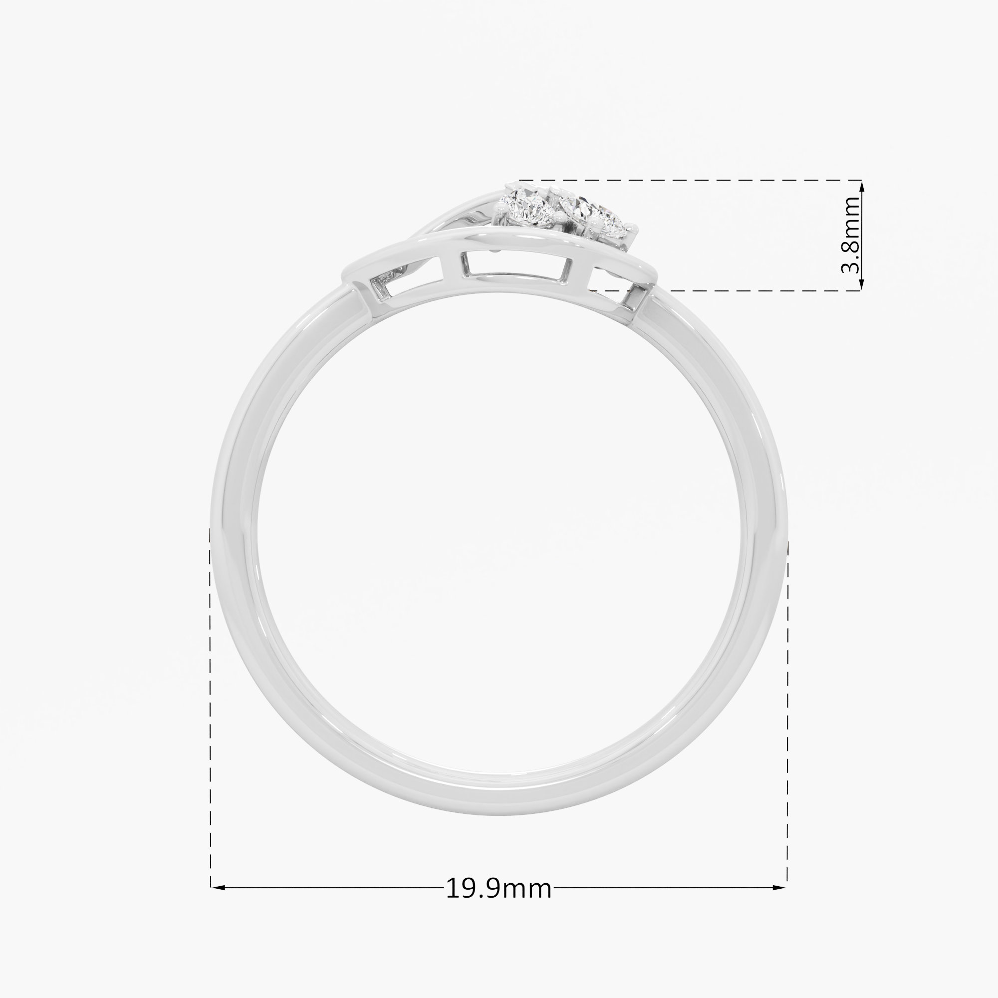 Dewdrop Embrace Cocktail Ring in 9KT White Gold (Diamond Quality: FG-VVS VS)