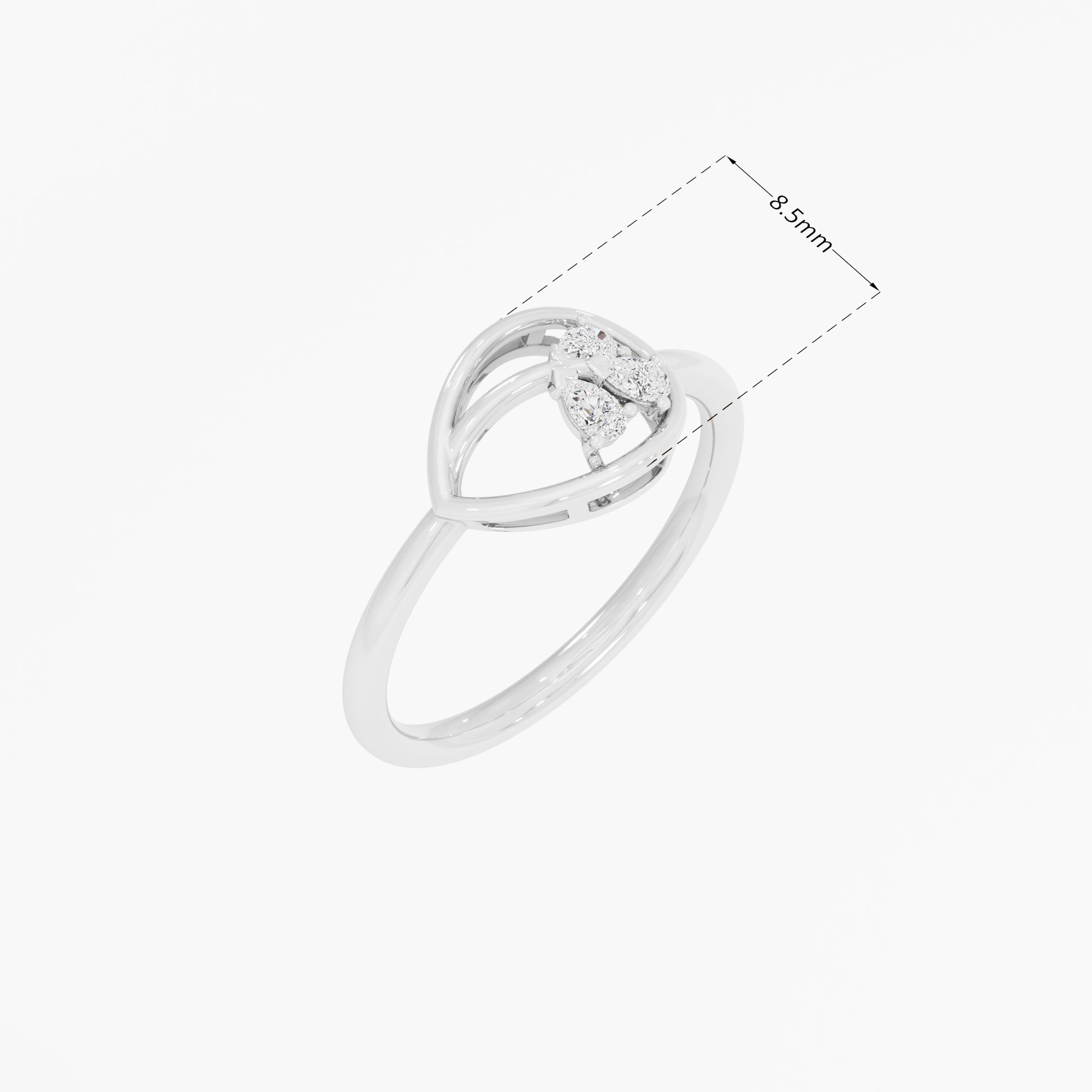 Dewdrop Embrace Cocktail Ring in 9KT White Gold (Diamond Quality: FG-VVS VS)