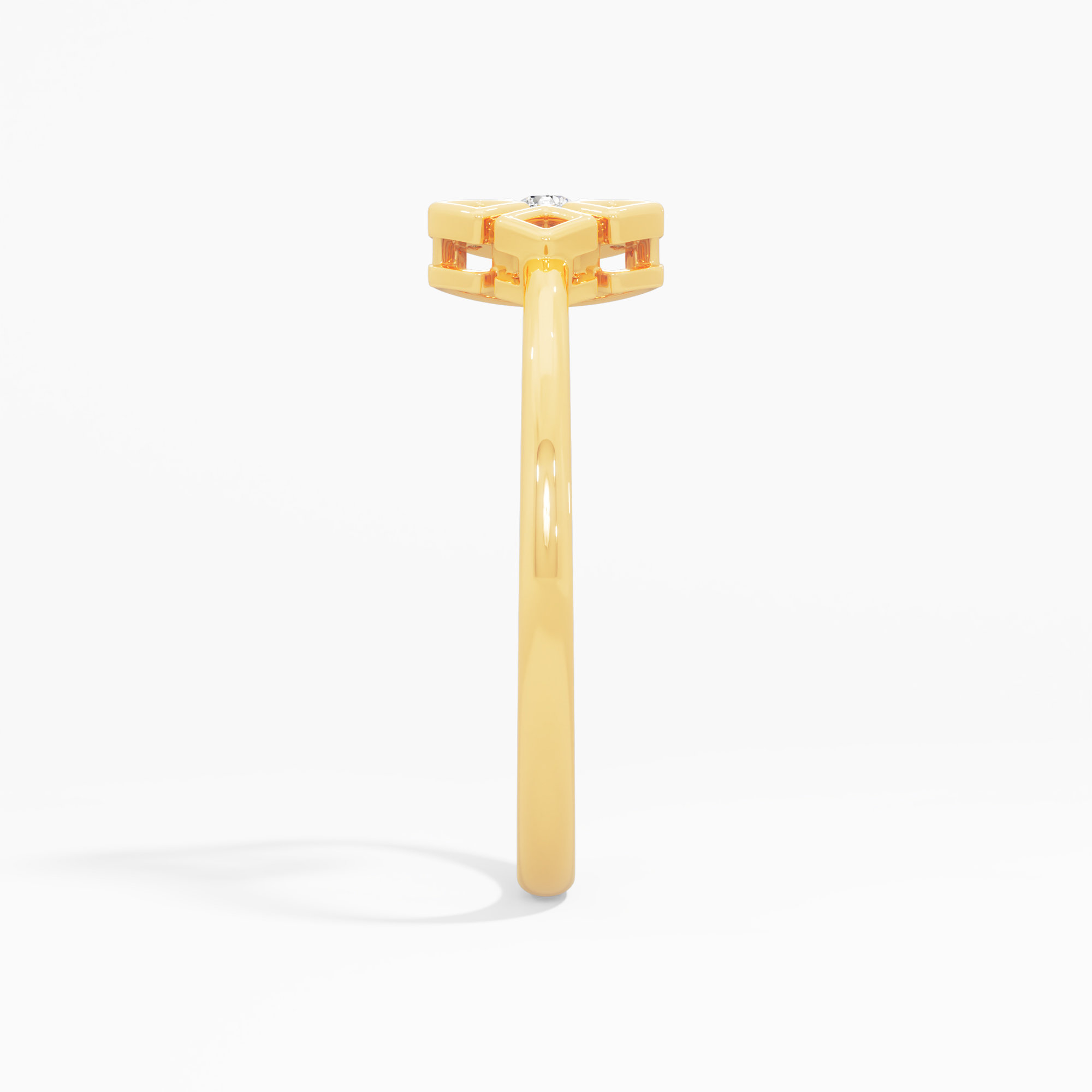 Gilded Crescent Cocktail Ring in 9KT Yellow Gold (Diamond Quality: EF-VVS VS)