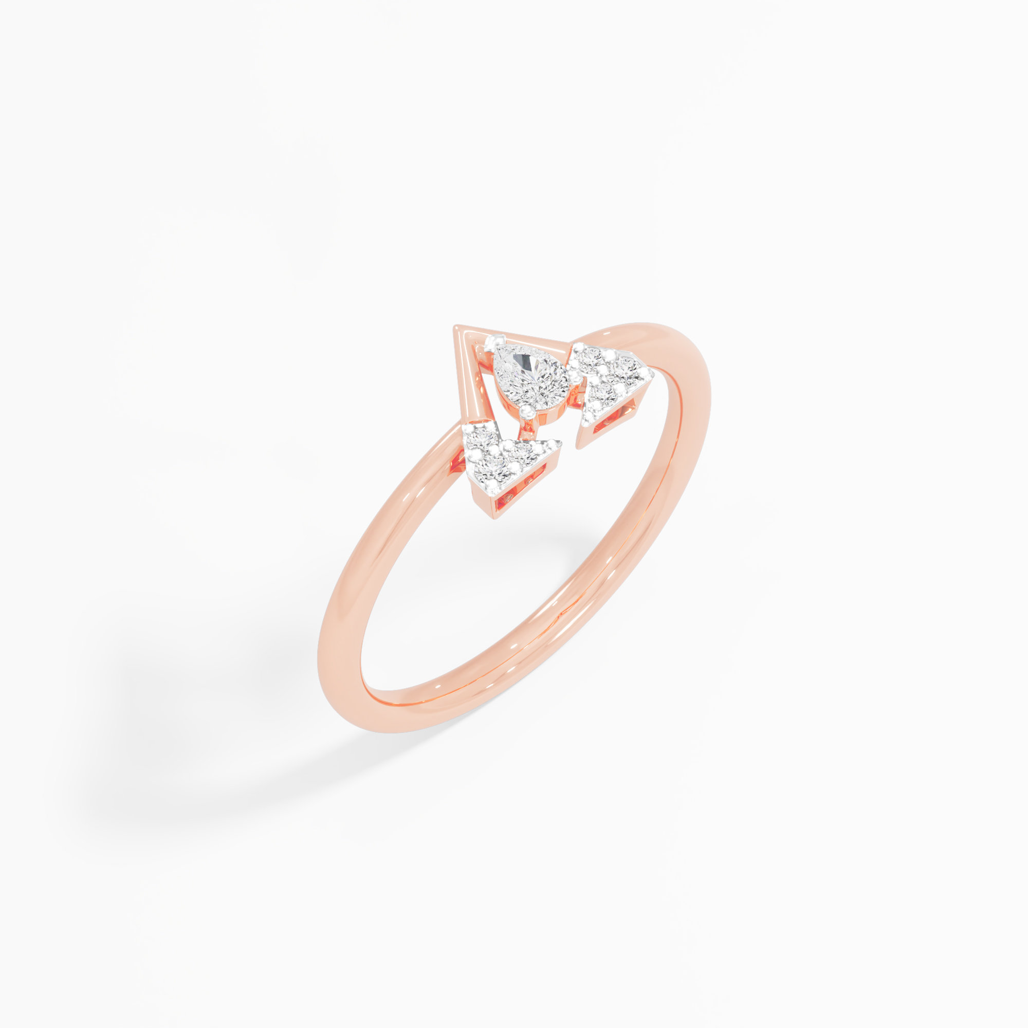 Vanguard Sparkle Stackables Ring in 9KT Rose Gold (Diamond Quality: FG-VVS VS)