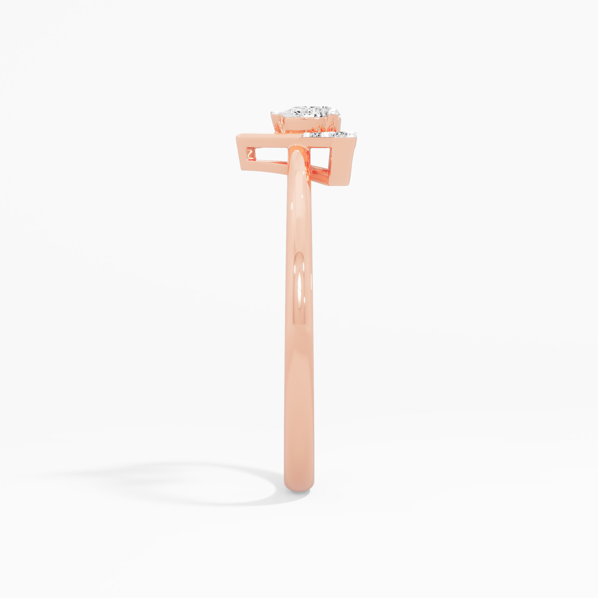 Vanguard Sparkle Stackables Ring in 9KT Rose Gold (Diamond Quality: FG-VVS VS)