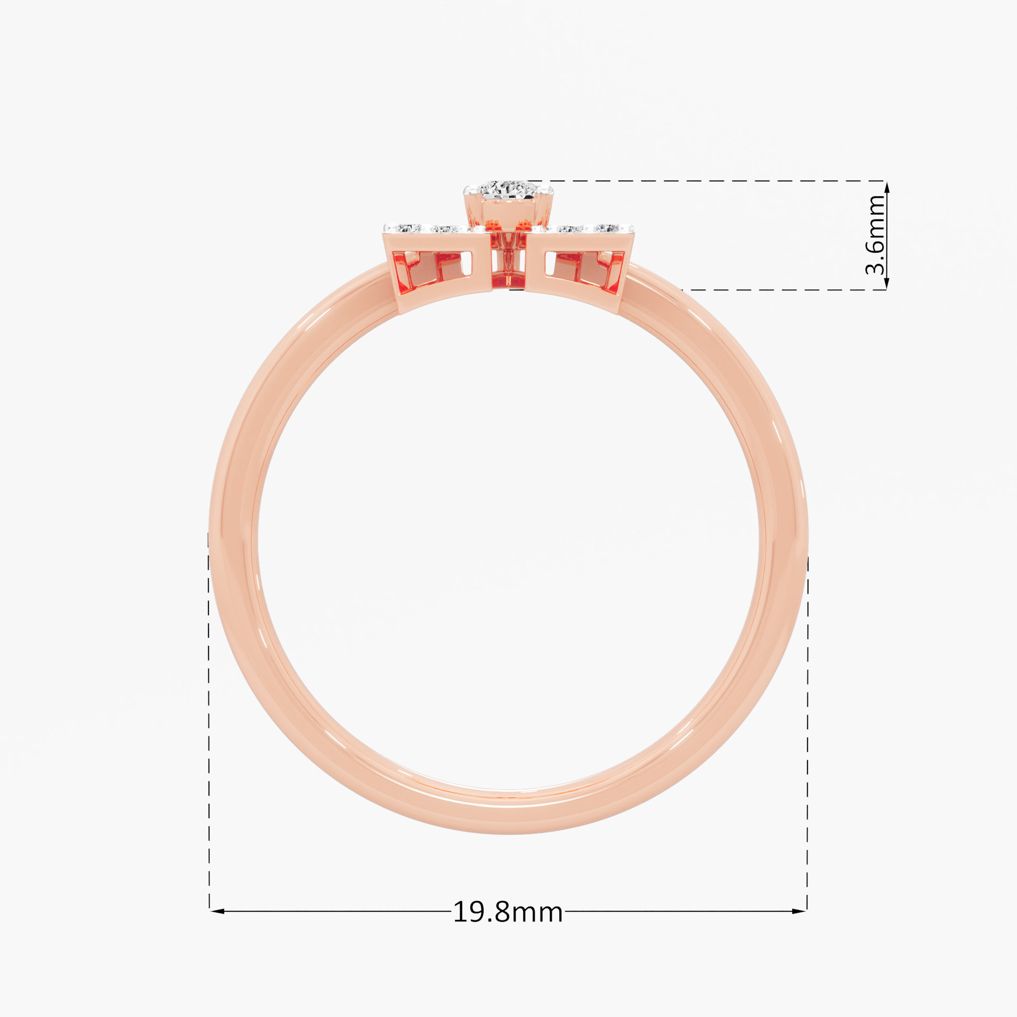 Vanguard Sparkle Stackables Ring in 9KT Rose Gold (Diamond Quality: FG-VVS VS)
