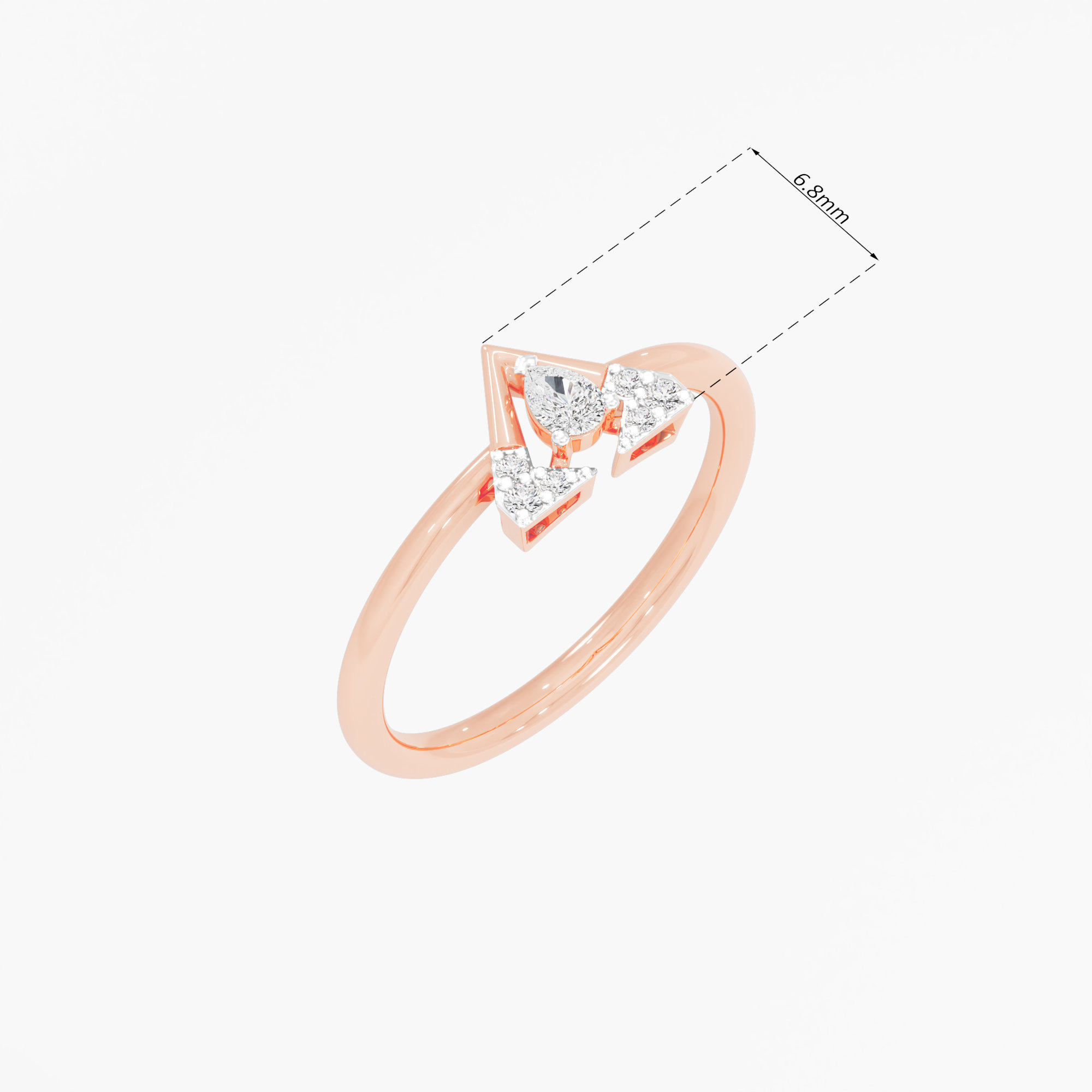 Vanguard Sparkle Stackables Ring in 9KT Rose Gold (Diamond Quality: FG-VVS VS)