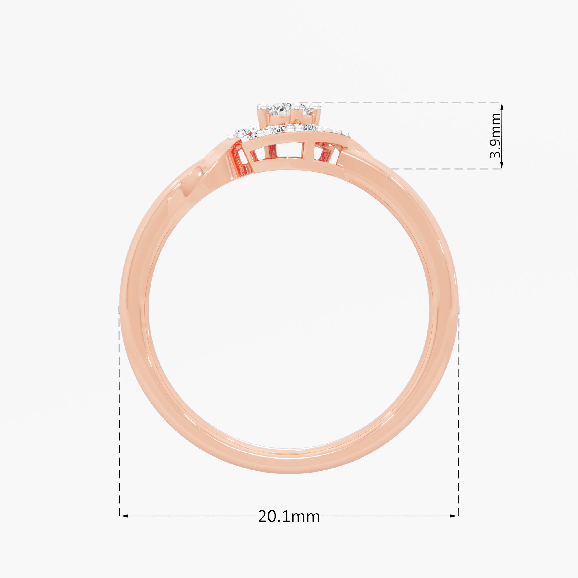 Starry Bloom Halos Ring in 9KT Rose Gold (Diamond Quality: EF-VVS VS)
