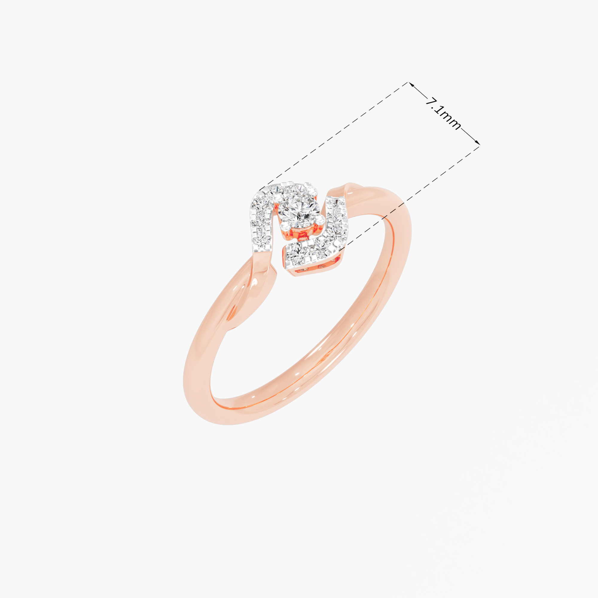 Starry Bloom Halos Ring in 9KT Rose Gold (Diamond Quality: EF-VVS VS)