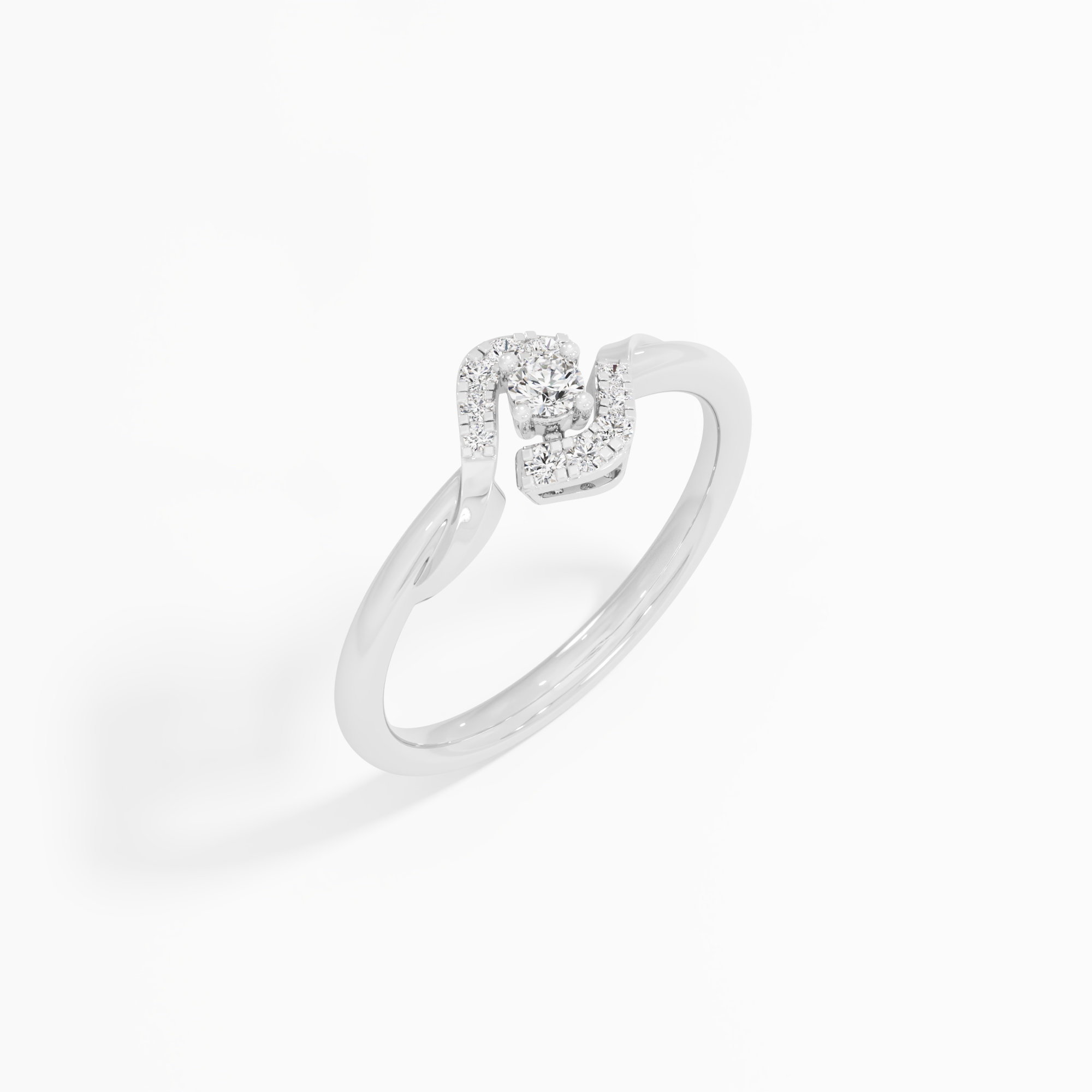 Starry Bloom Halos Ring in 9KT White Gold (Diamond Quality: EF-VVS VS)