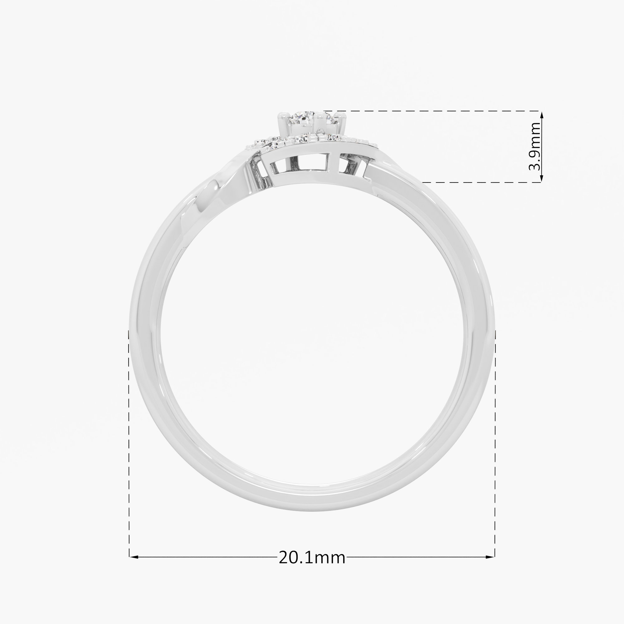 Starry Bloom Halos Ring in 9KT White Gold (Diamond Quality: EF-VVS VS)