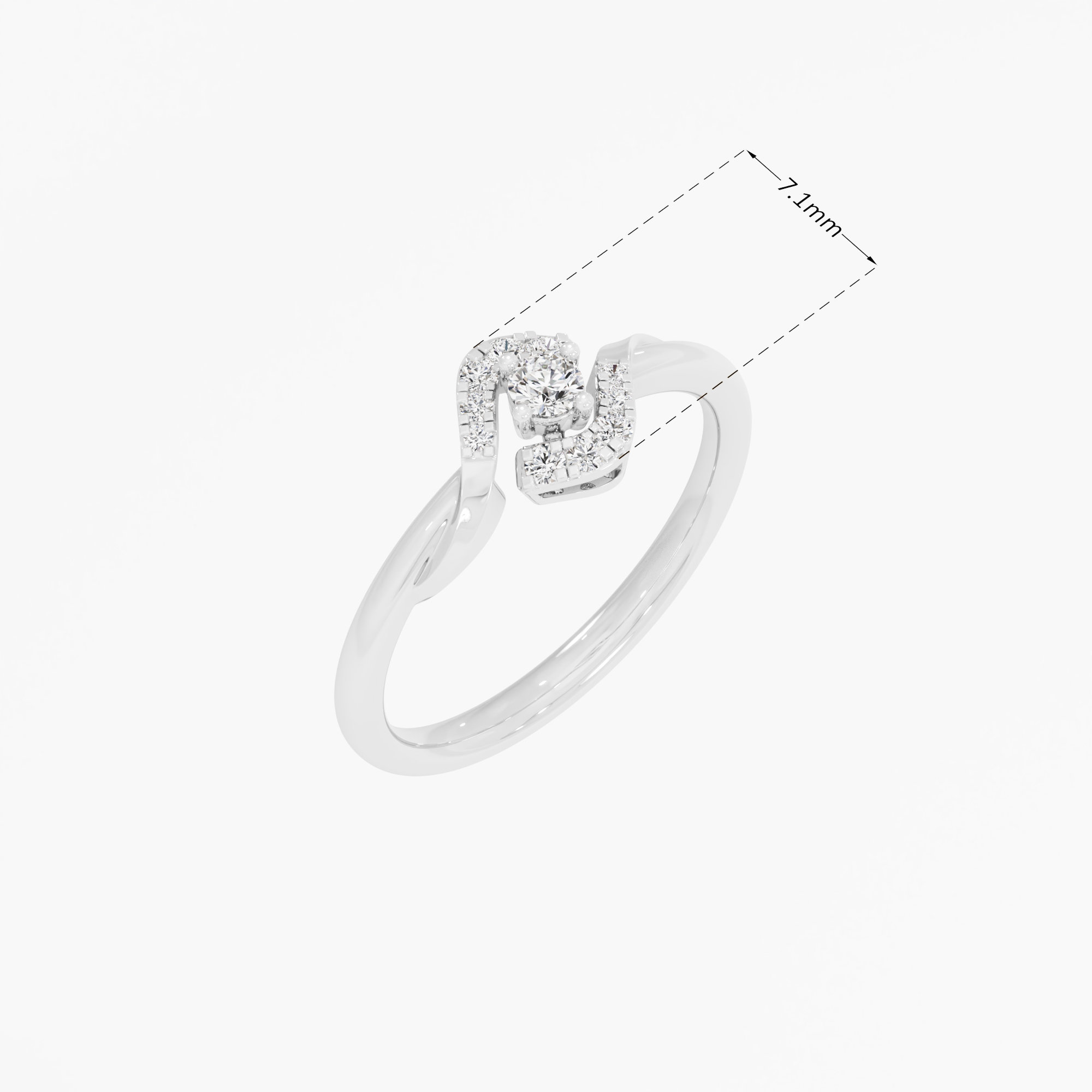 Starry Bloom Halos Ring in 9KT White Gold (Diamond Quality: EF-VVS VS)