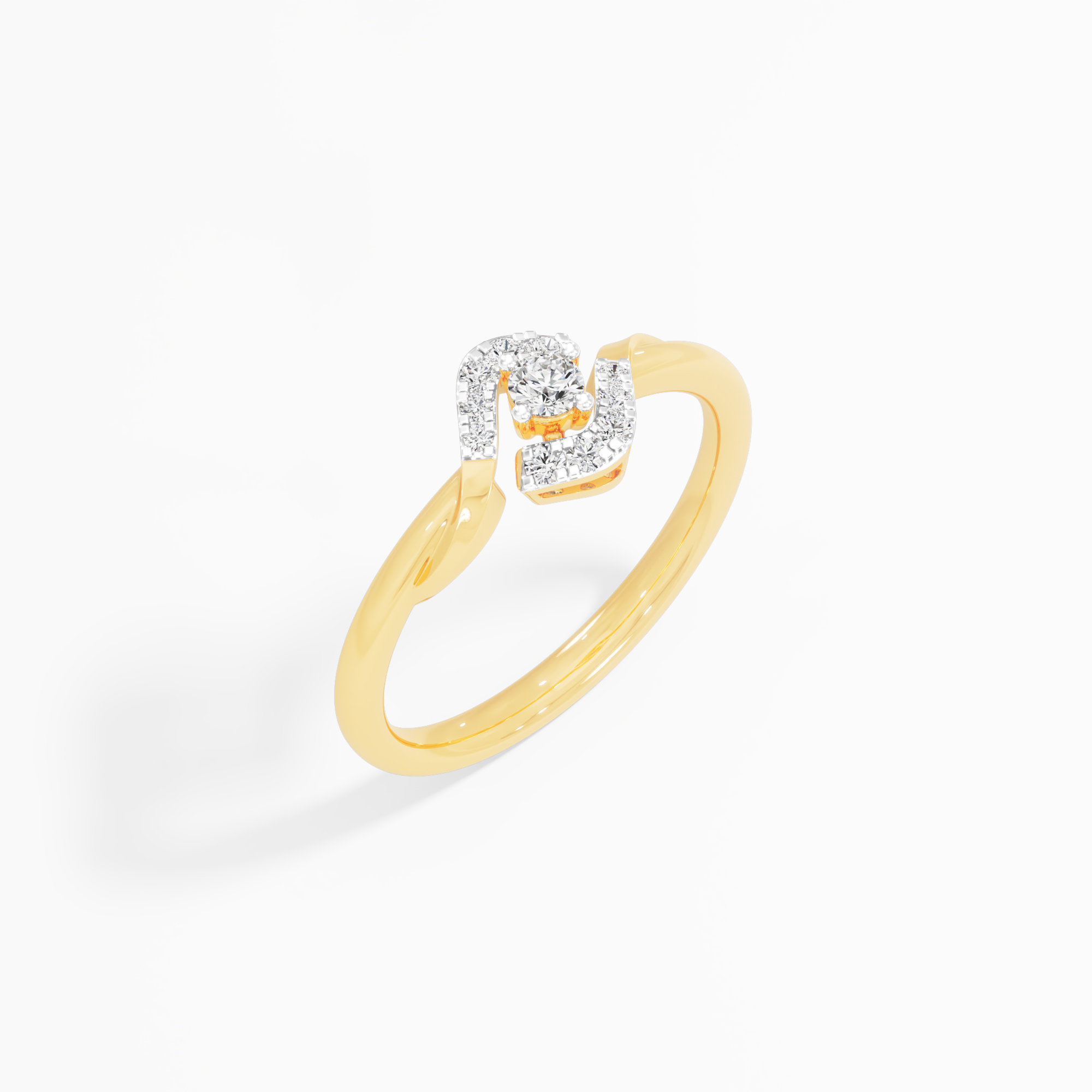 Starry Bloom Halos Ring in 9KT Yellow Gold (Diamond Quality: EF-VVS VS)