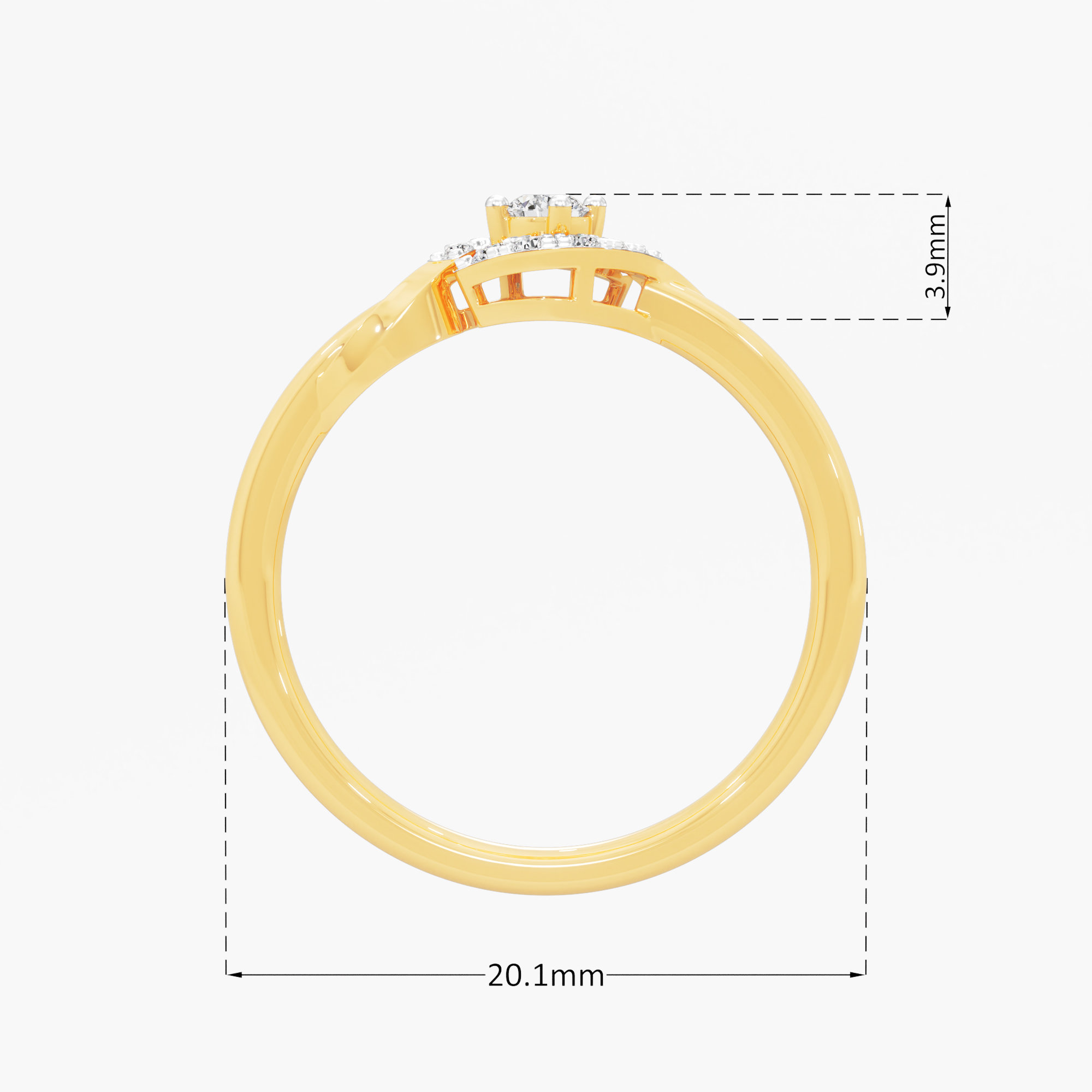 Starry Bloom Halos Ring in 9KT Yellow Gold (Diamond Quality: EF-VVS VS)