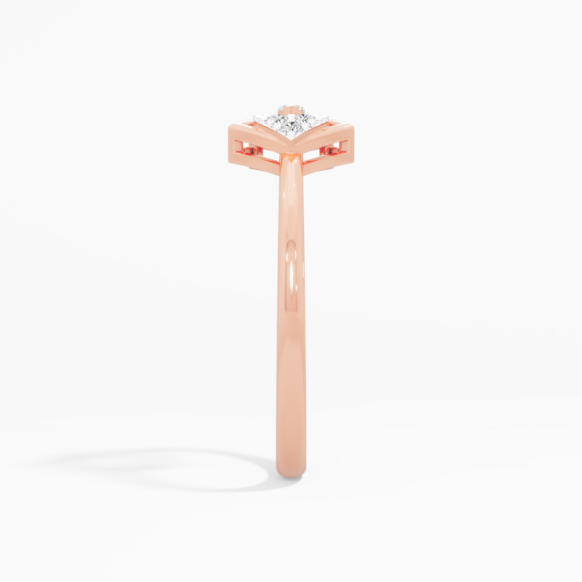 Noble Spark Cocktail Ring in 9KT Rose Gold (Diamond Quality: FG-VVS VS)