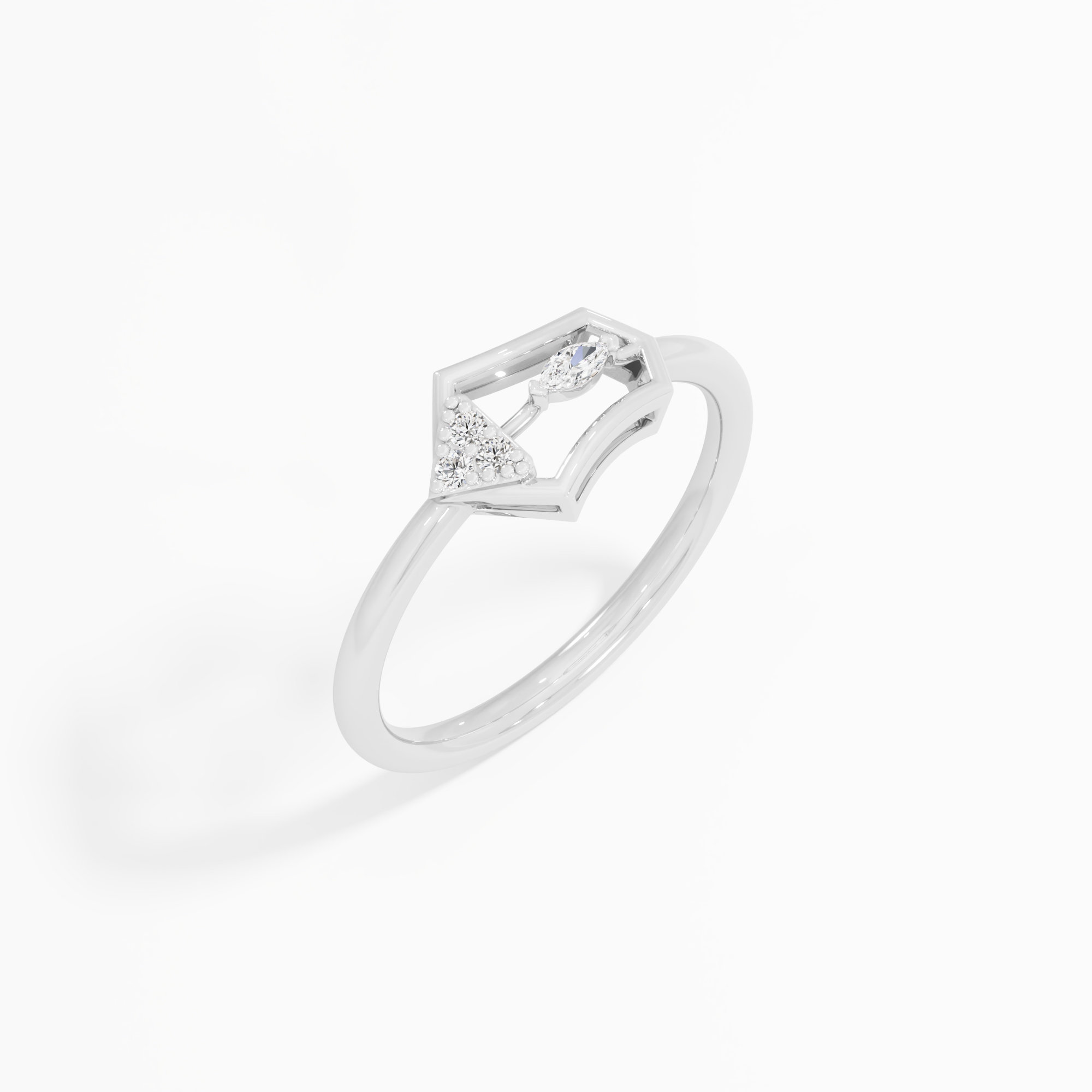 Noble Spark Cocktail Ring in 9KT White Gold (Diamond Quality: FG-VVS VS)