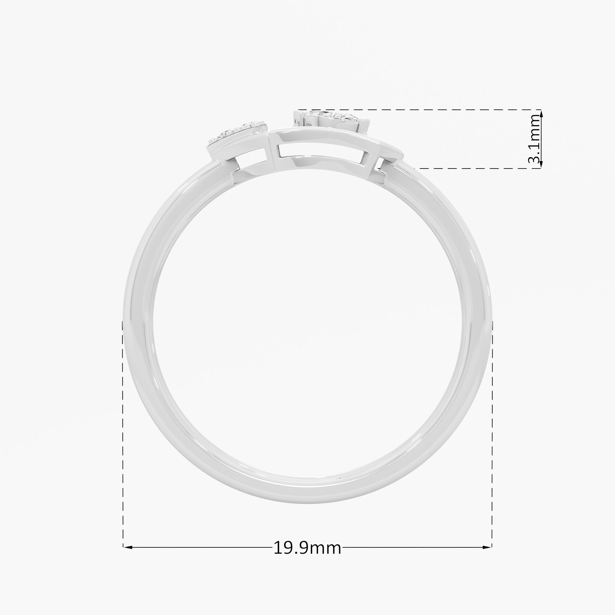 Noble Spark Cocktail Ring in 9KT White Gold (Diamond Quality: FG-VVS VS)