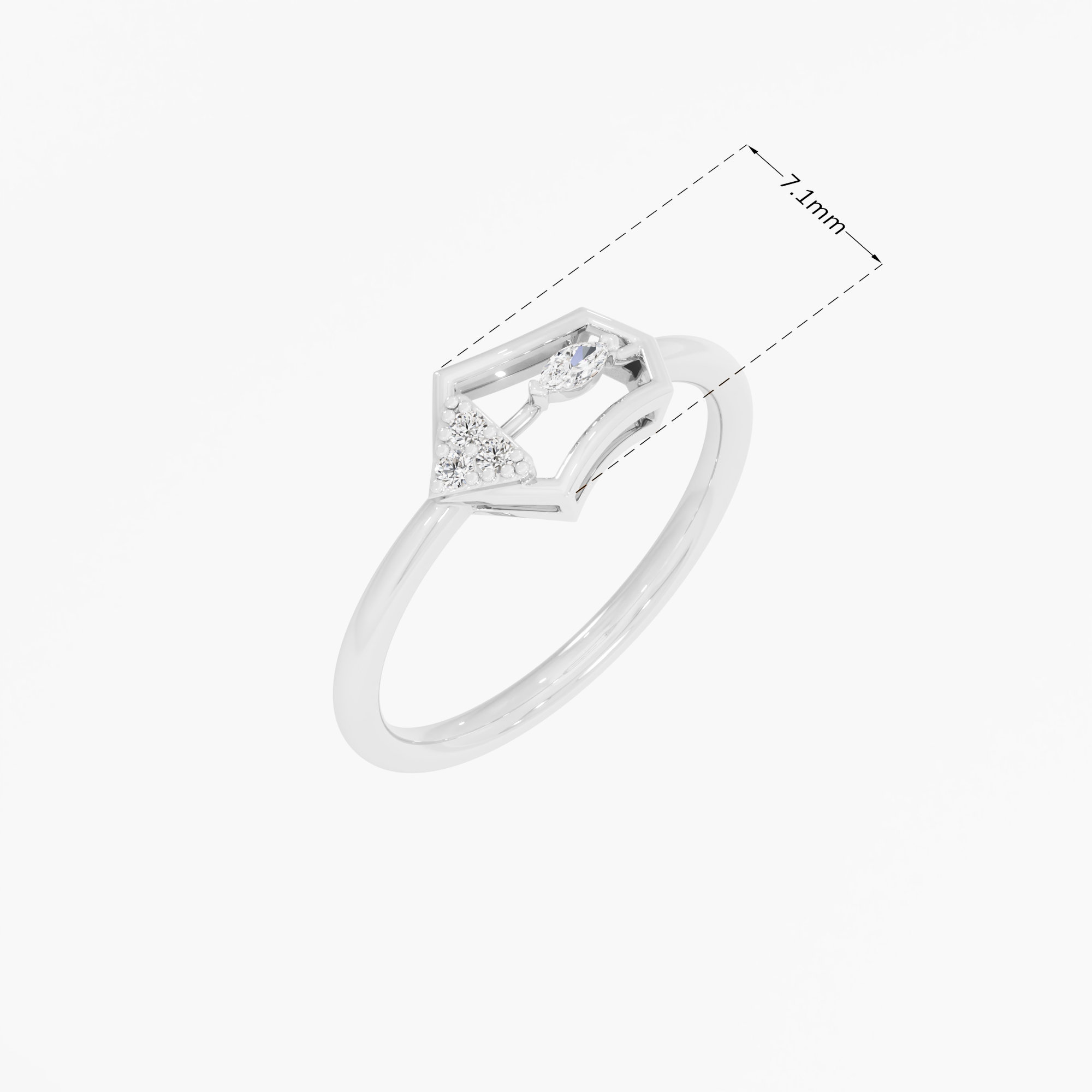 Noble Spark Cocktail Ring in 9KT White Gold (Diamond Quality: FG-VVS VS)
