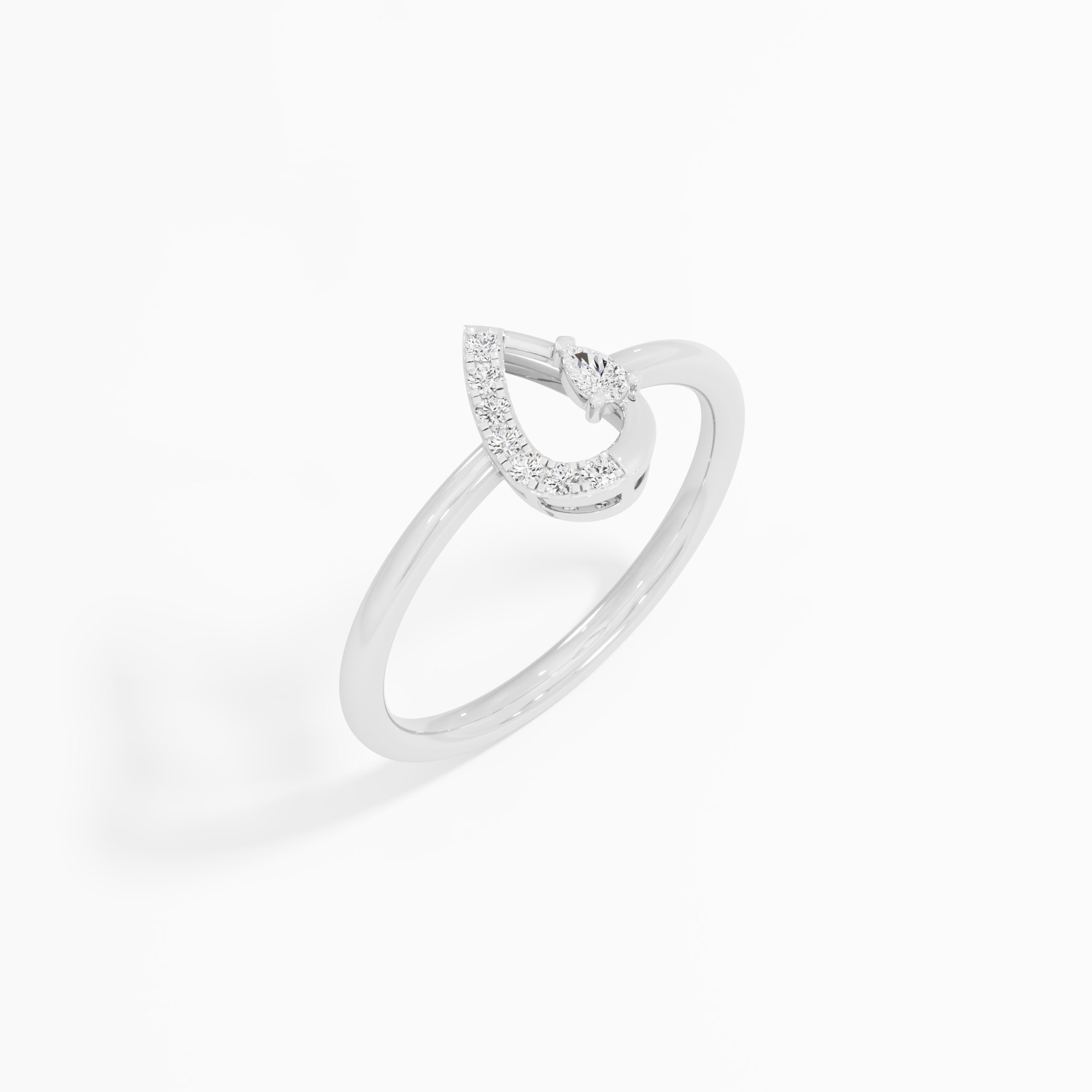 Azure Bloom Bypass Ring in 9KT White Gold (Diamond Quality: FG-VVS VS)