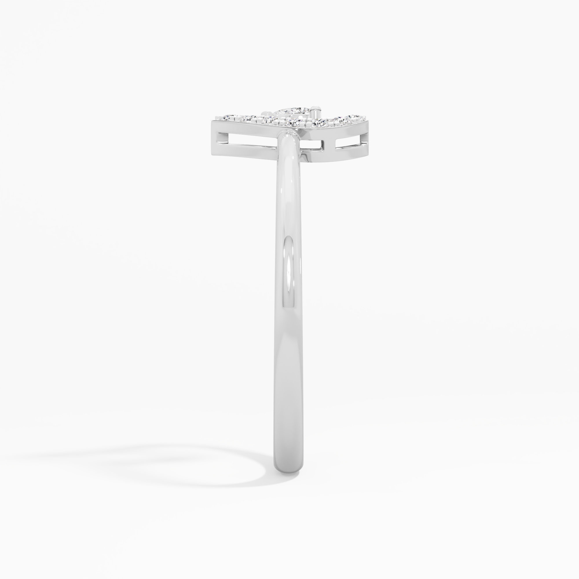 Azure Bloom Bypass Ring in 9KT White Gold (Diamond Quality: FG-VVS VS)