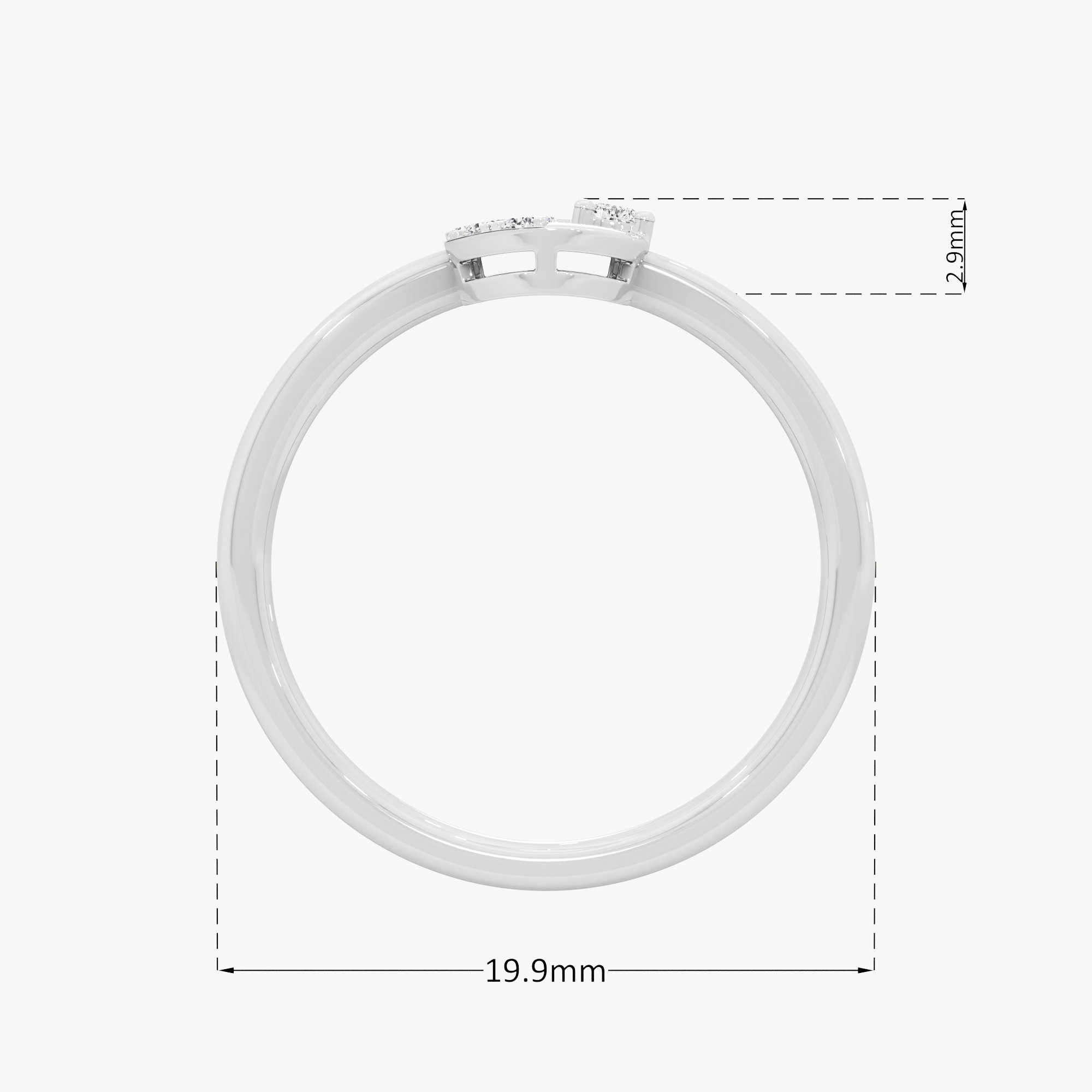 Azure Bloom Bypass Ring in 9KT White Gold (Diamond Quality: FG-VVS VS)