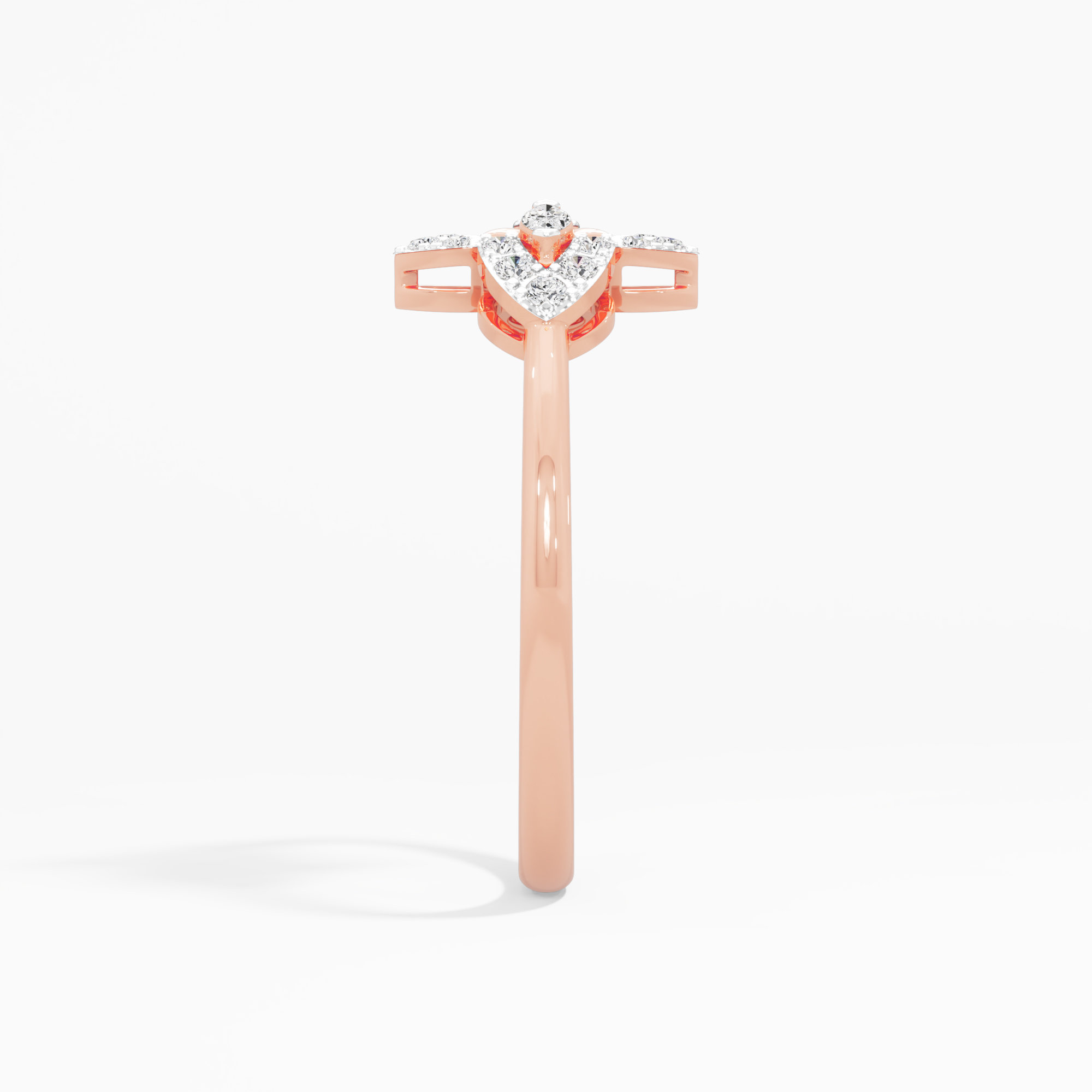 Ethereal Petal Cocktail Ring in 9KT Rose Gold (Diamond Quality: FG-VVS VS)