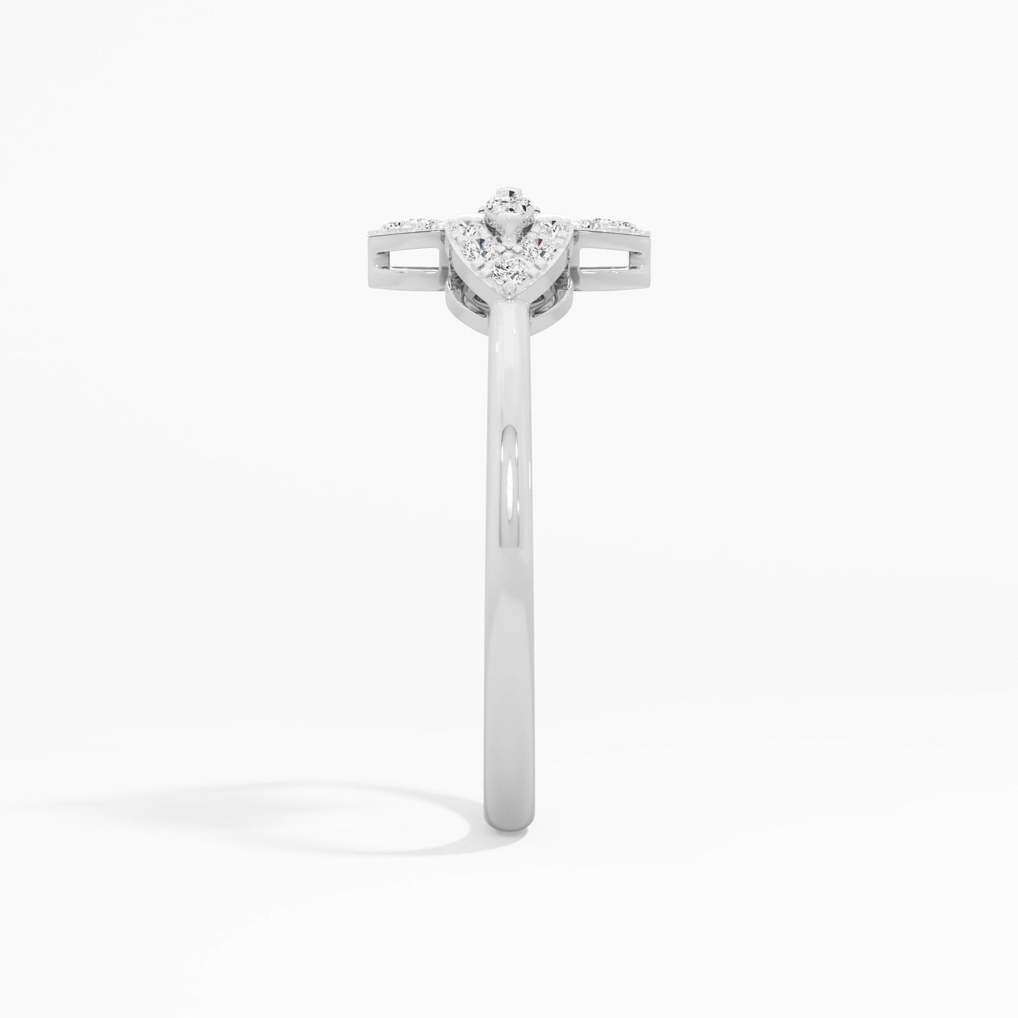 Ethereal Petal Cocktail Ring in 9KT White Gold (Diamond Quality: FG-VVS VS)
