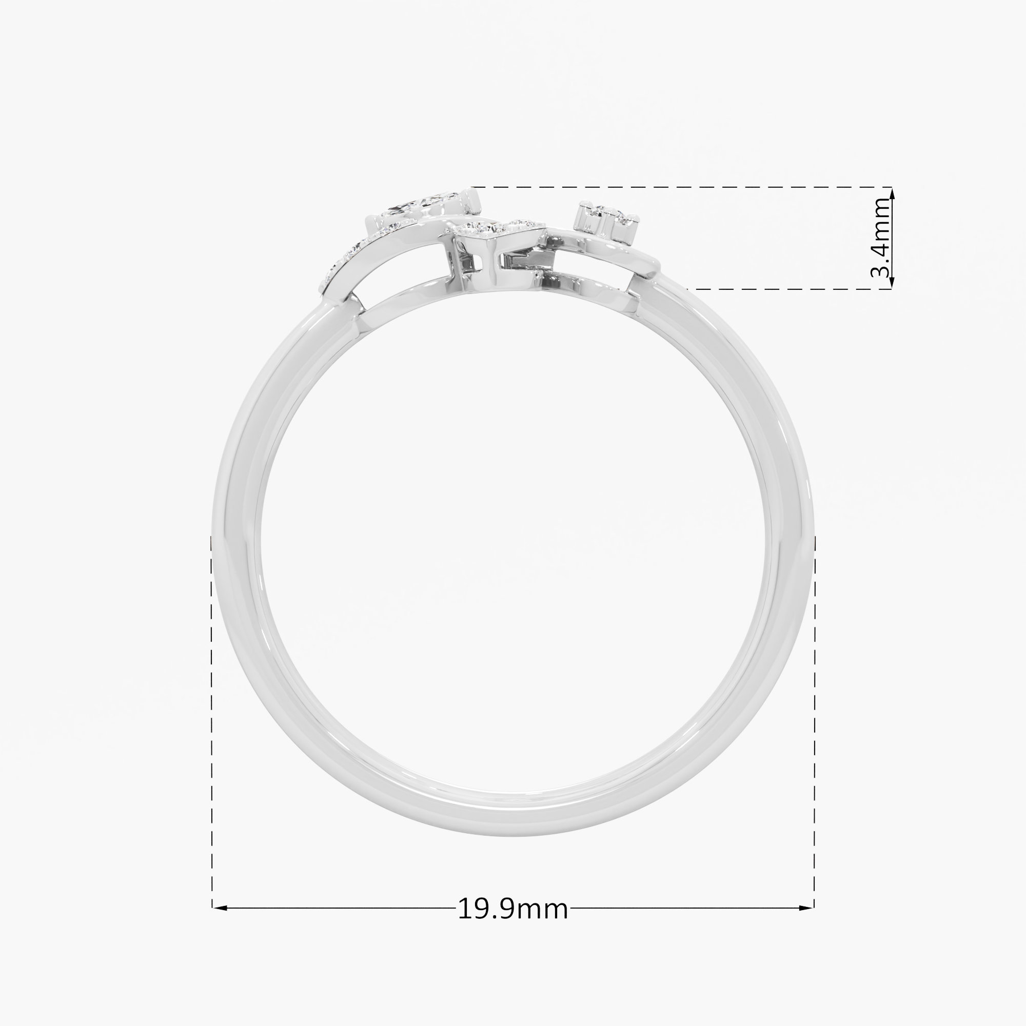 Ethereal Petal Cocktail Ring in 9KT White Gold (Diamond Quality: FG-VVS VS)