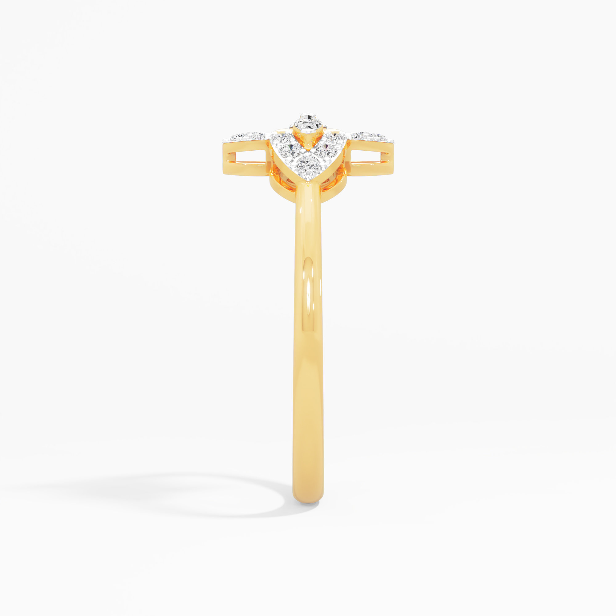 Ethereal Petal Cocktail Ring in 9KT Yellow Gold (Diamond Quality: FG-VVS VS)