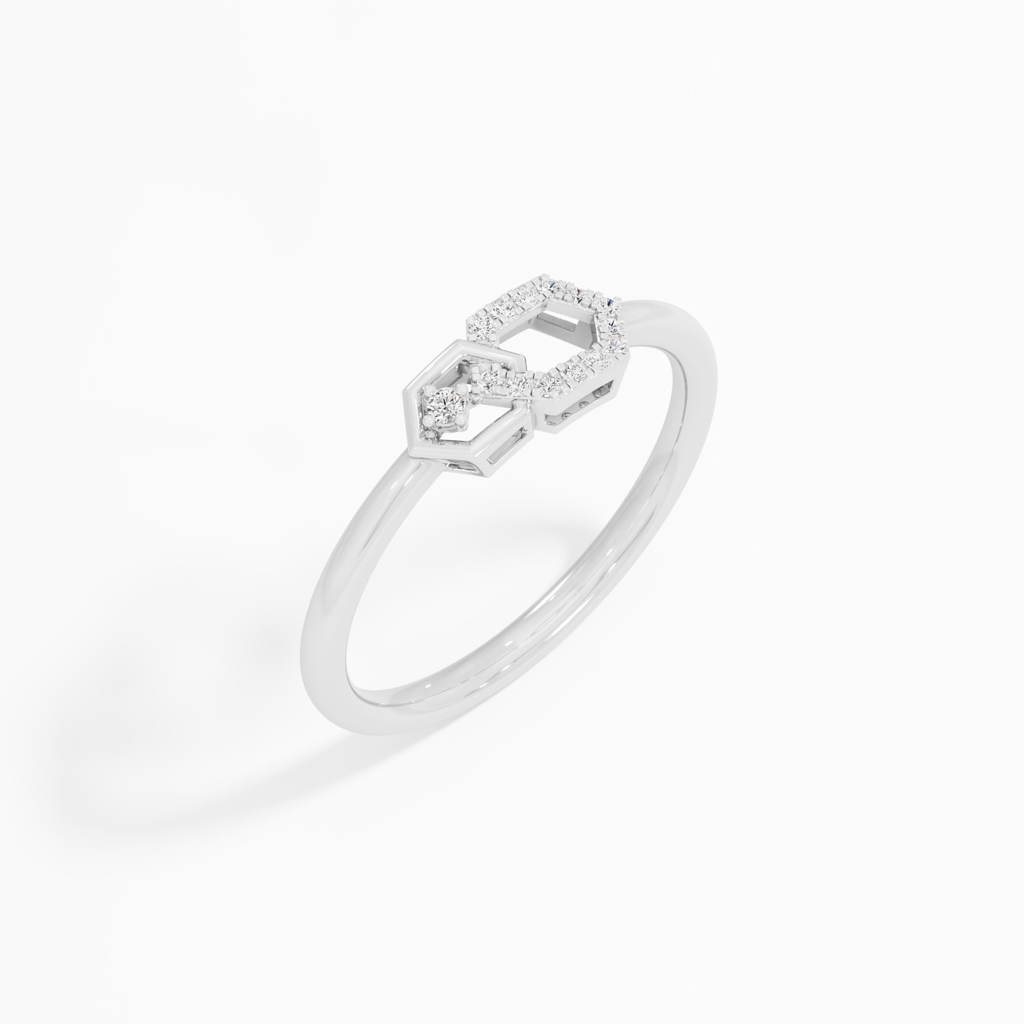 Interlocked Radiance Halos Ring in 9KT White Gold (Diamond Quality: EF-VVS VS)
