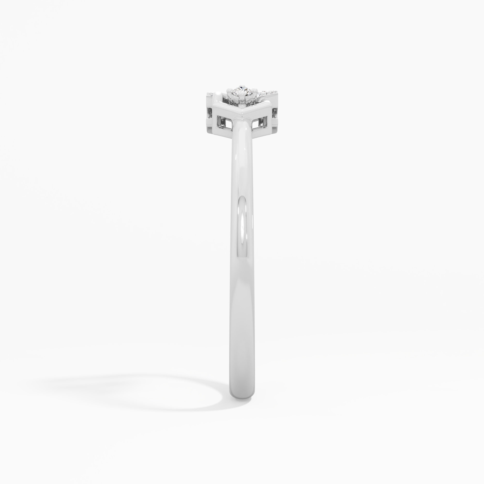 Interlocked Radiance Halos Ring in 9KT White Gold (Diamond Quality: EF-VVS VS)