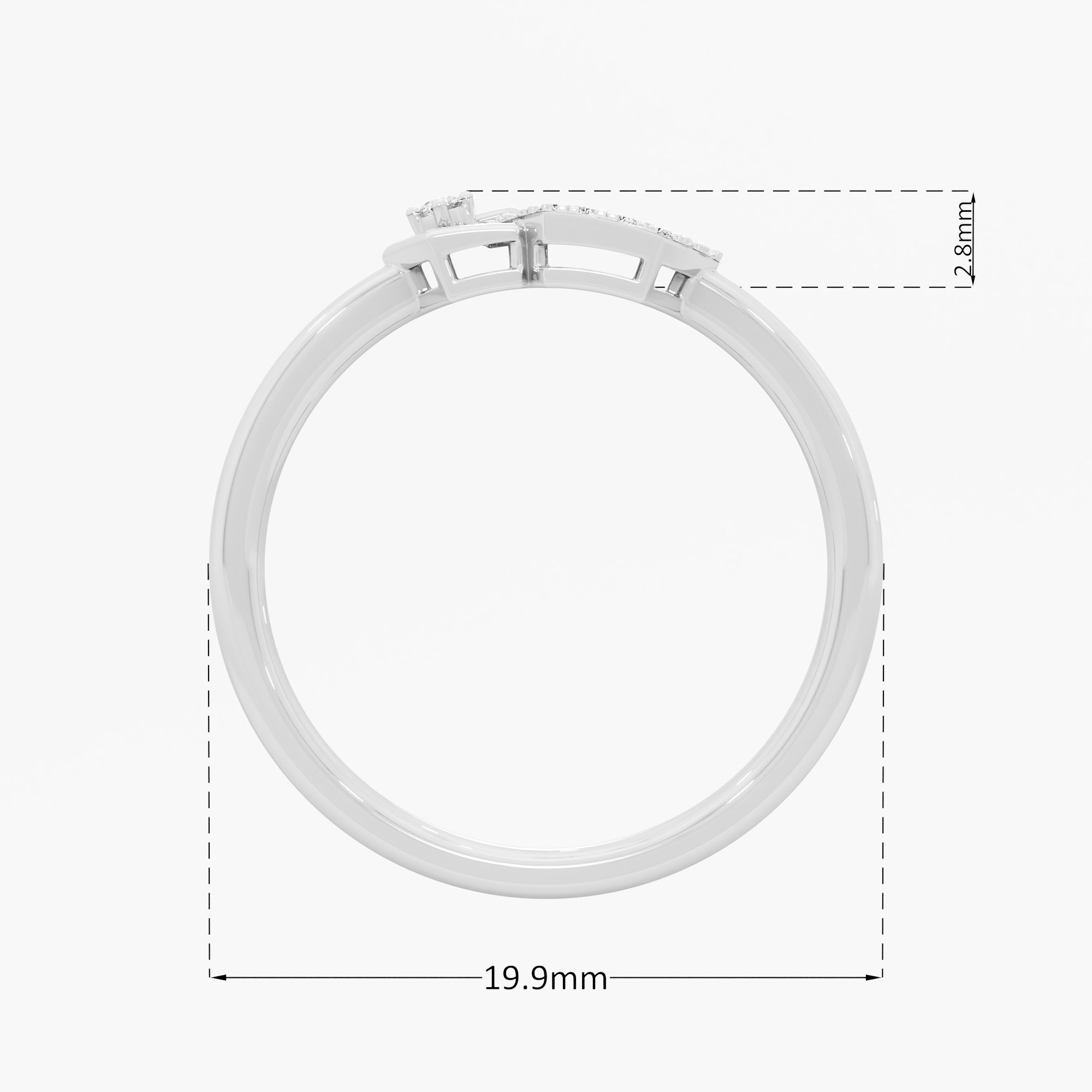 Interlocked Radiance Halos Ring in 9KT White Gold (Diamond Quality: EF-VVS VS)