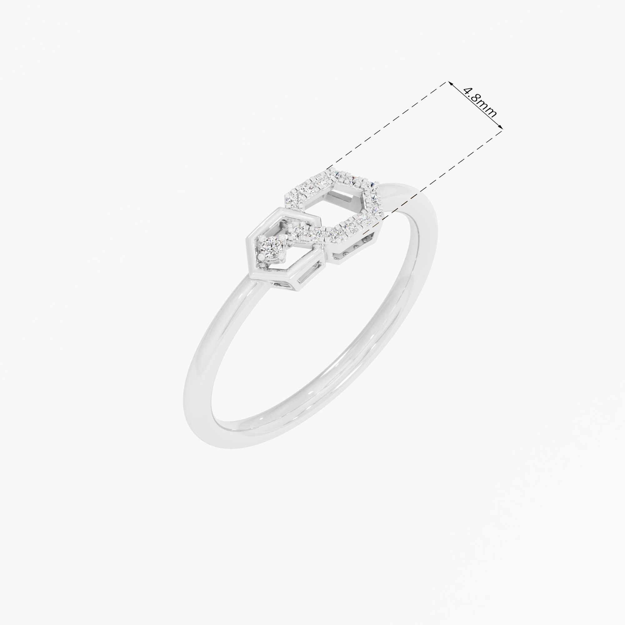 Interlocked Radiance Halos Ring in 9KT White Gold (Diamond Quality: EF-VVS VS)