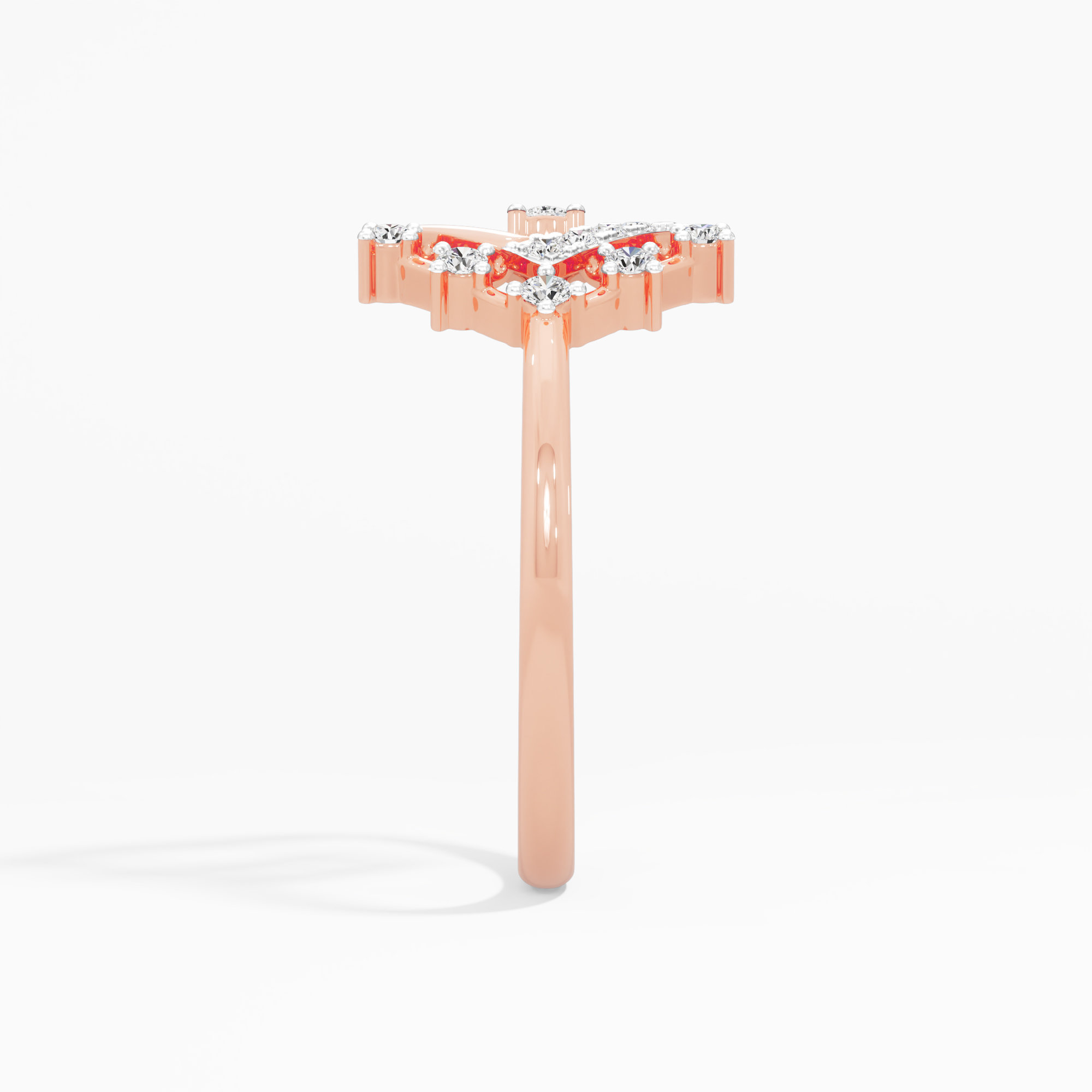 Celestial Compass Cocktail Ring in 9KT Rose Gold (Diamond Quality: FG-VVS VS)