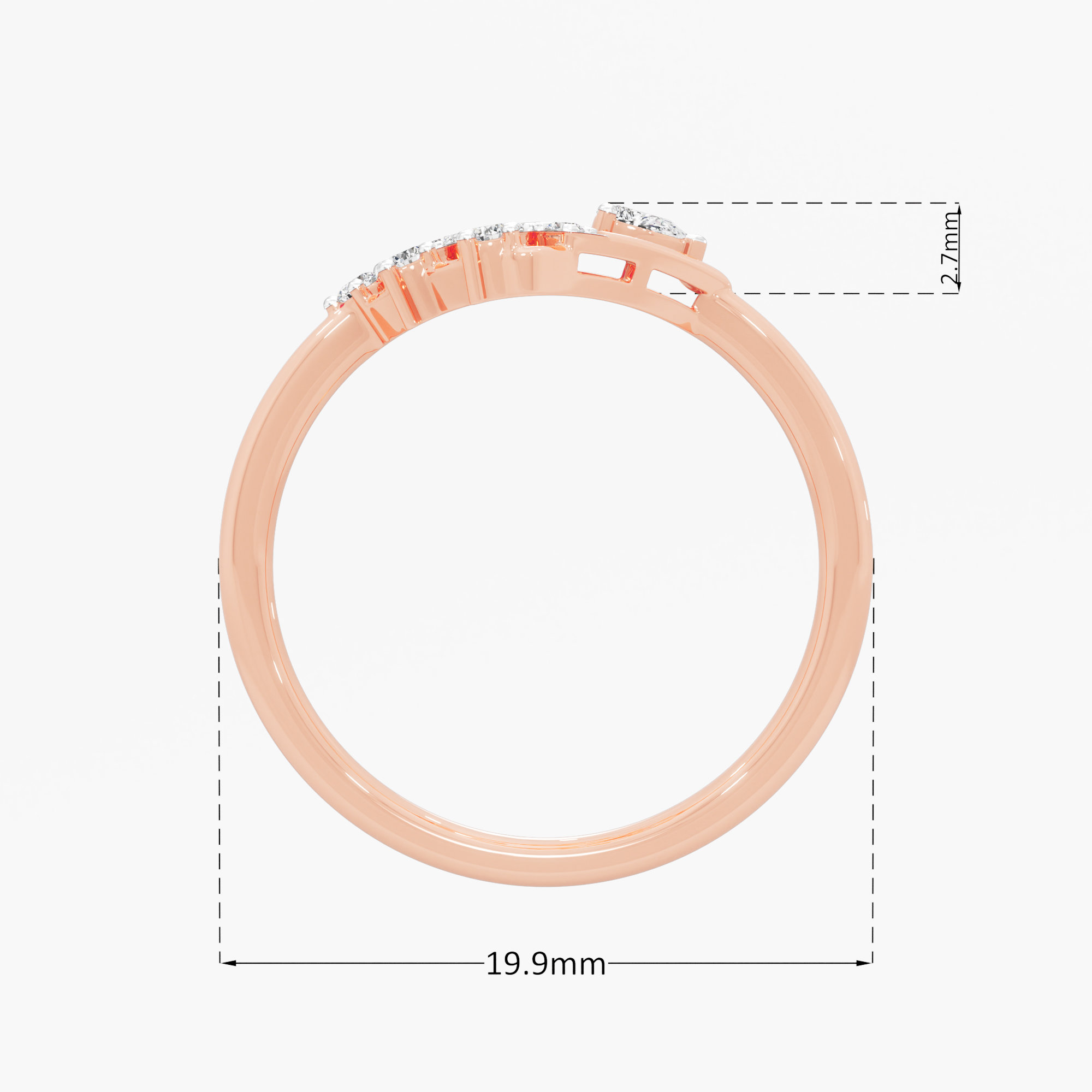 Celestial Compass Cocktail Ring in 9KT Rose Gold (Diamond Quality: FG-VVS VS)