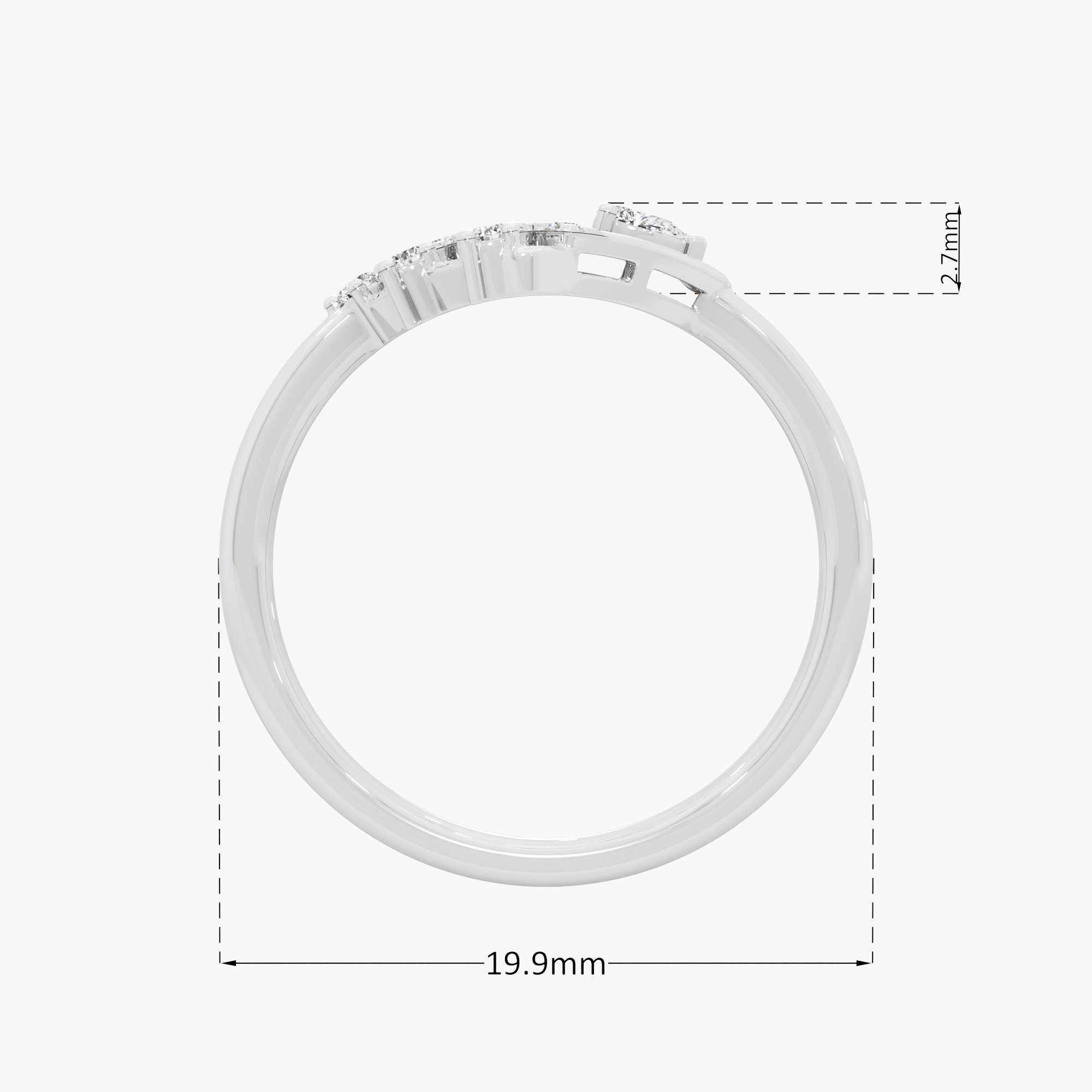 Celestial Compass Cocktail Ring in 9KT White Gold (Diamond Quality: FG-VVS VS)
