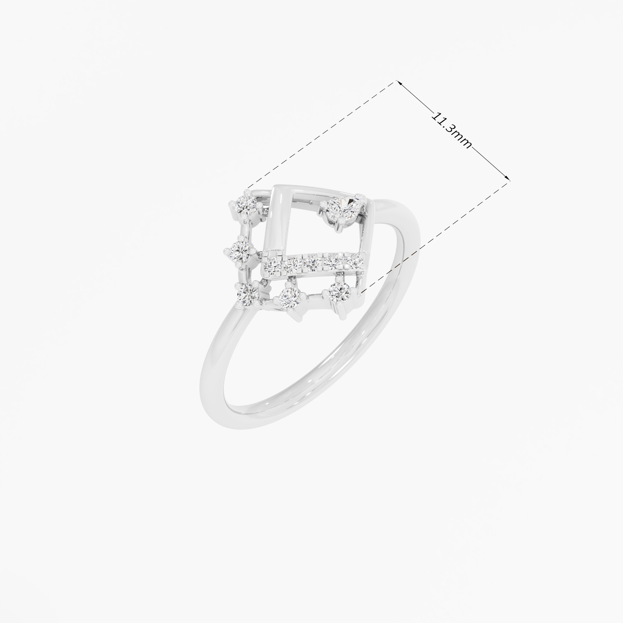Celestial Compass Cocktail Ring in 9KT White Gold (Diamond Quality: FG-VVS VS)