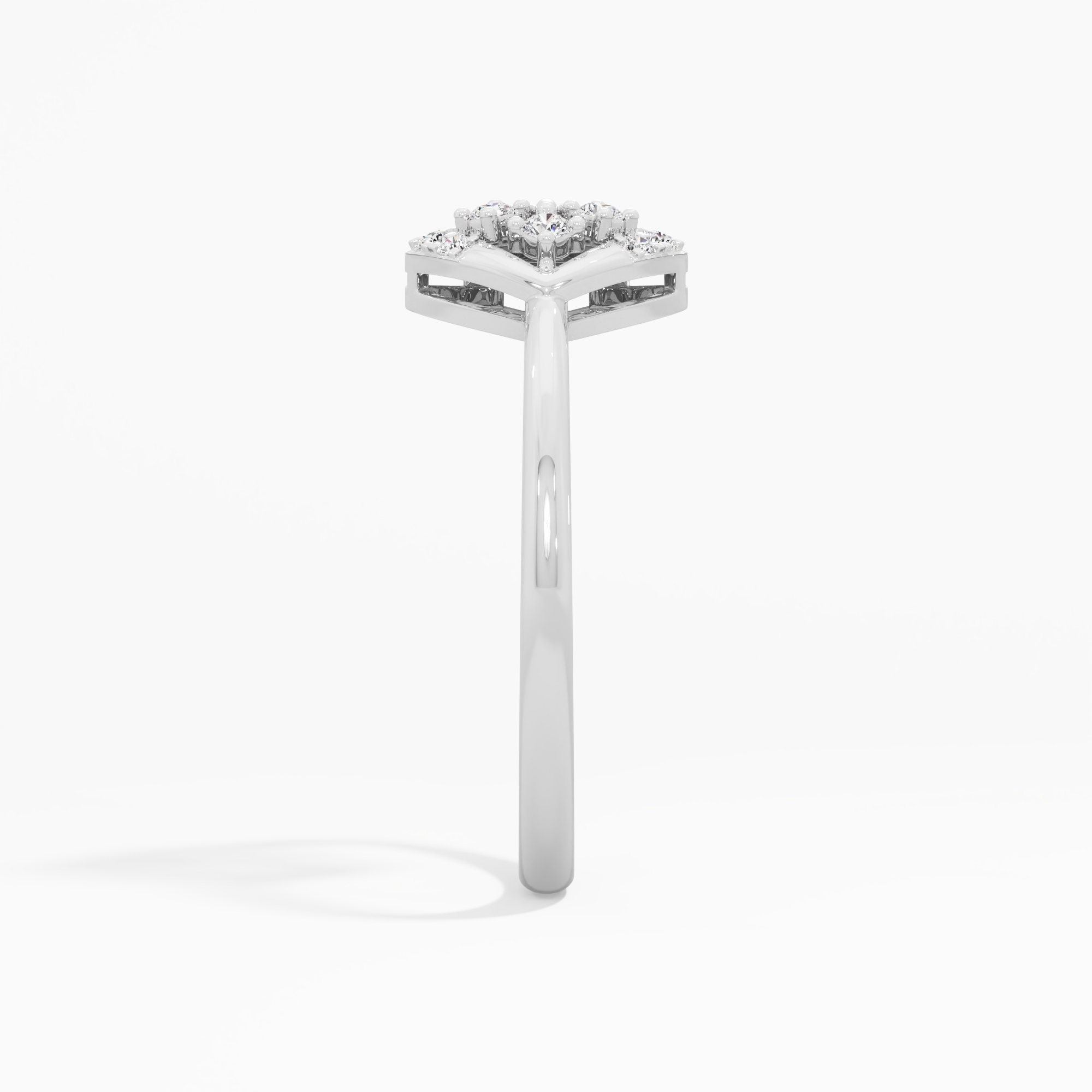 Glimmering Heart Cocktail Ring in 9KT White Gold (Diamond Quality: EF-VVS VS)
