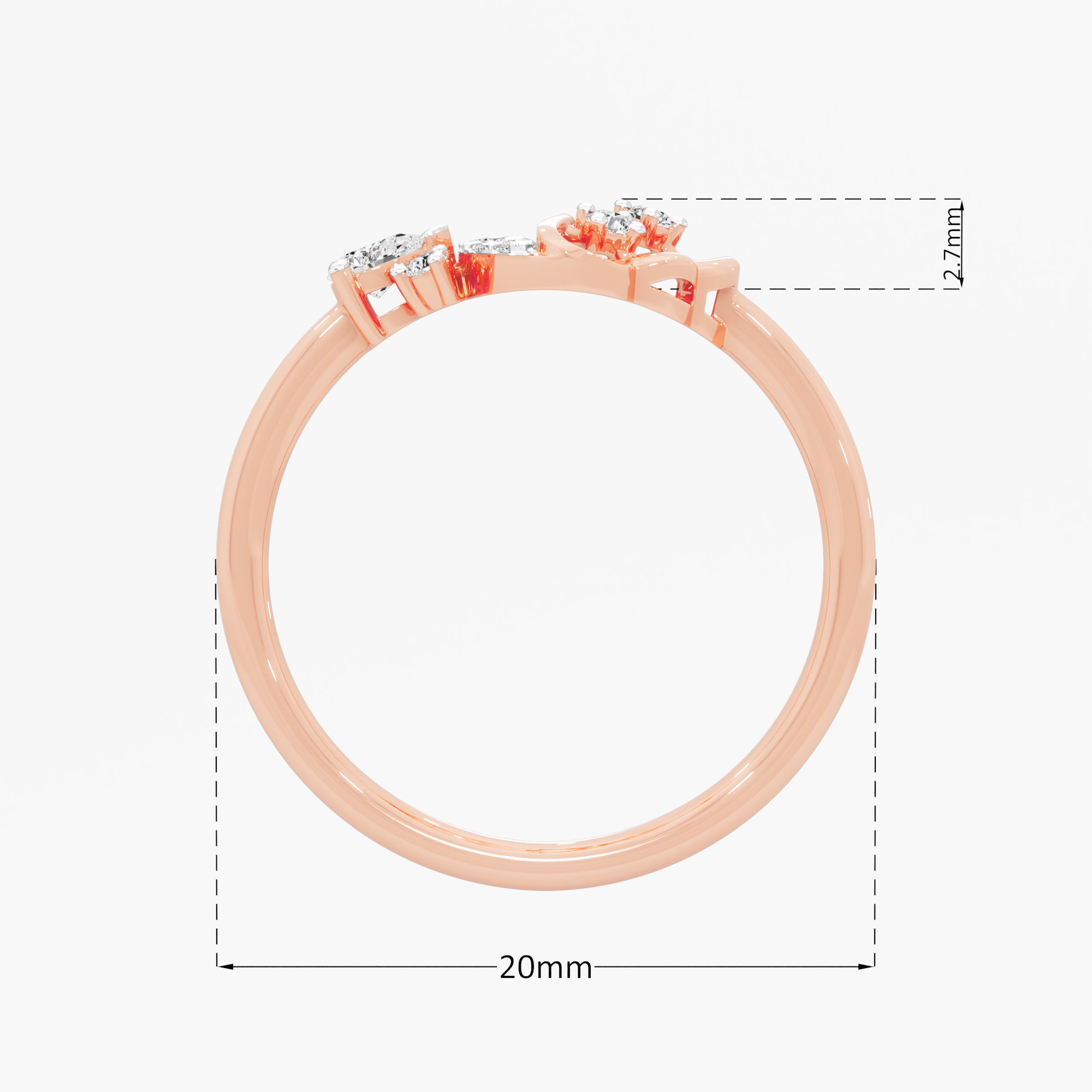 Petal Bloom Halos Ring in 9KT Rose Gold (Diamond Quality: FG-VVS VS)