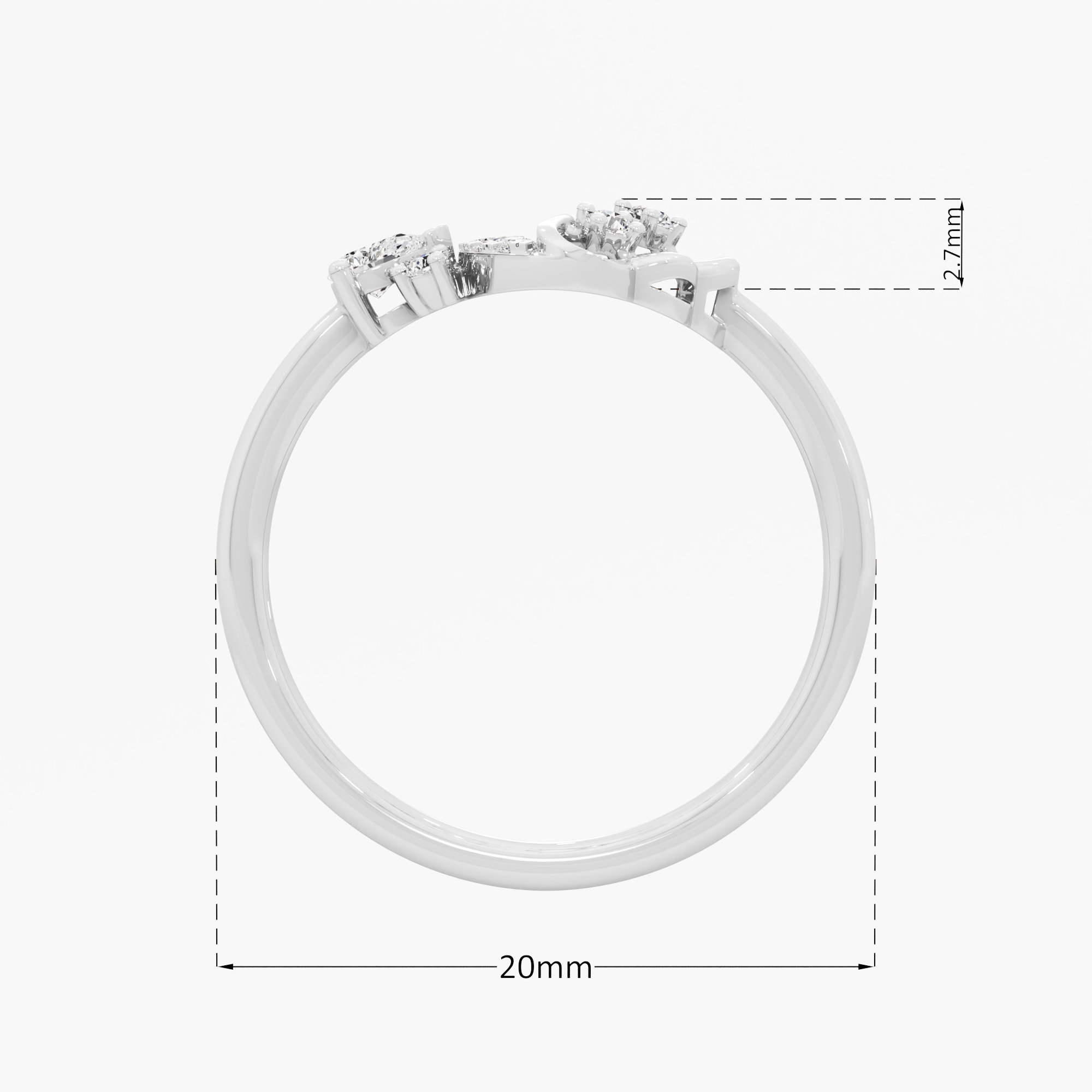 Petal Bloom Halos Ring in 9KT White Gold (Diamond Quality: FG-VVS VS)