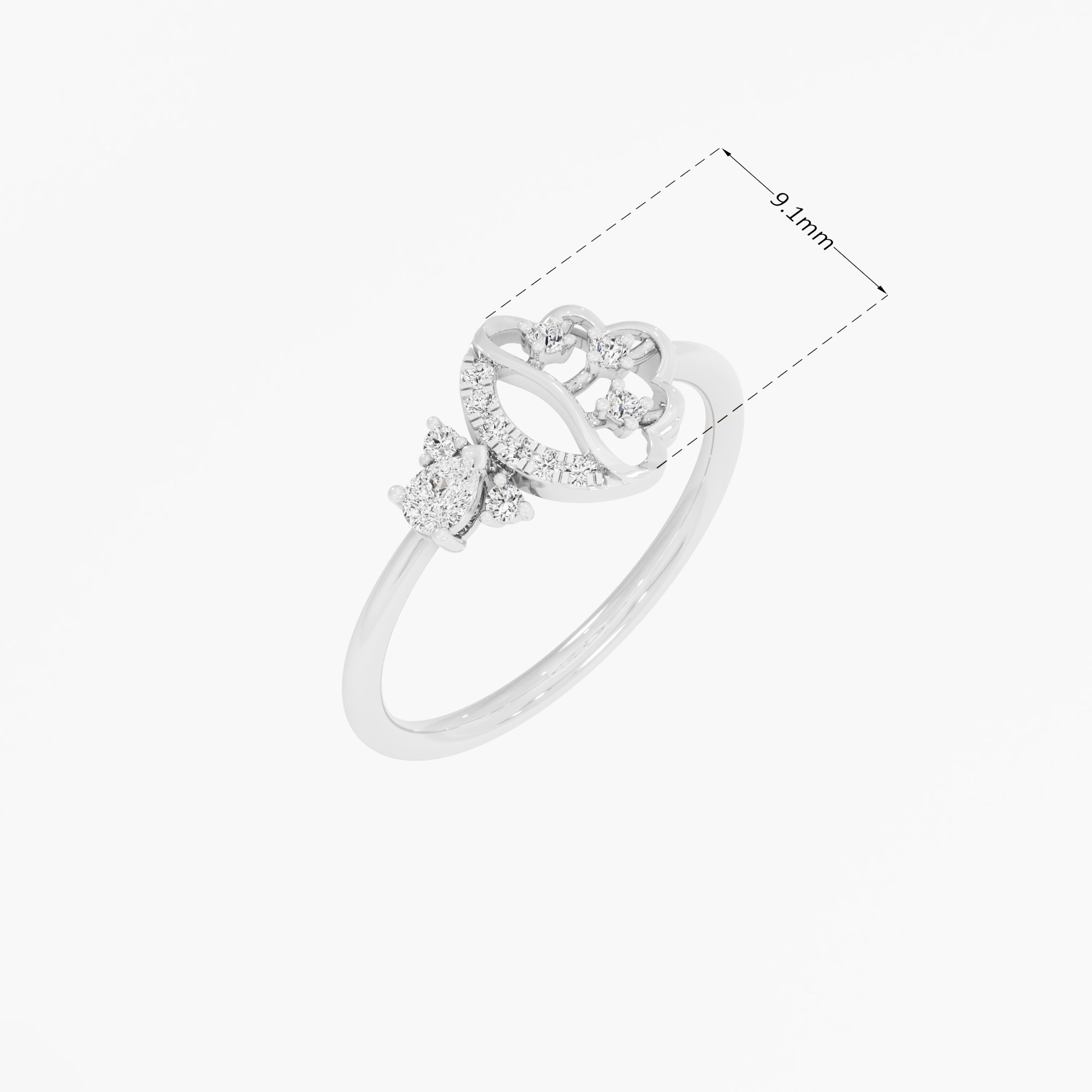 Petal Bloom Halos Ring in 9KT White Gold (Diamond Quality: FG-VVS VS)