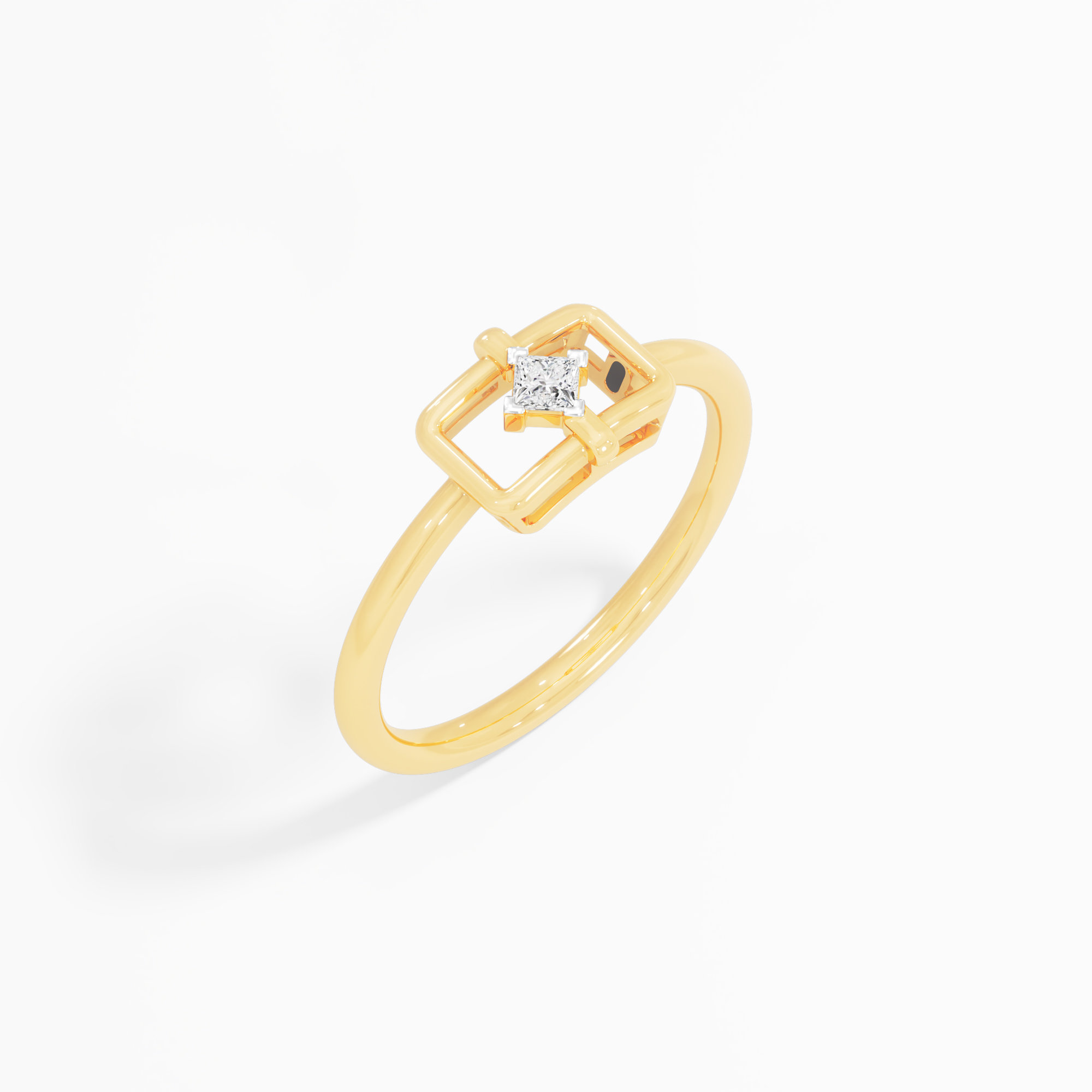 Cubic Charm Diamond Ring in 9KT Yellow Gold (Diamond Quality: FG-VVS VS)