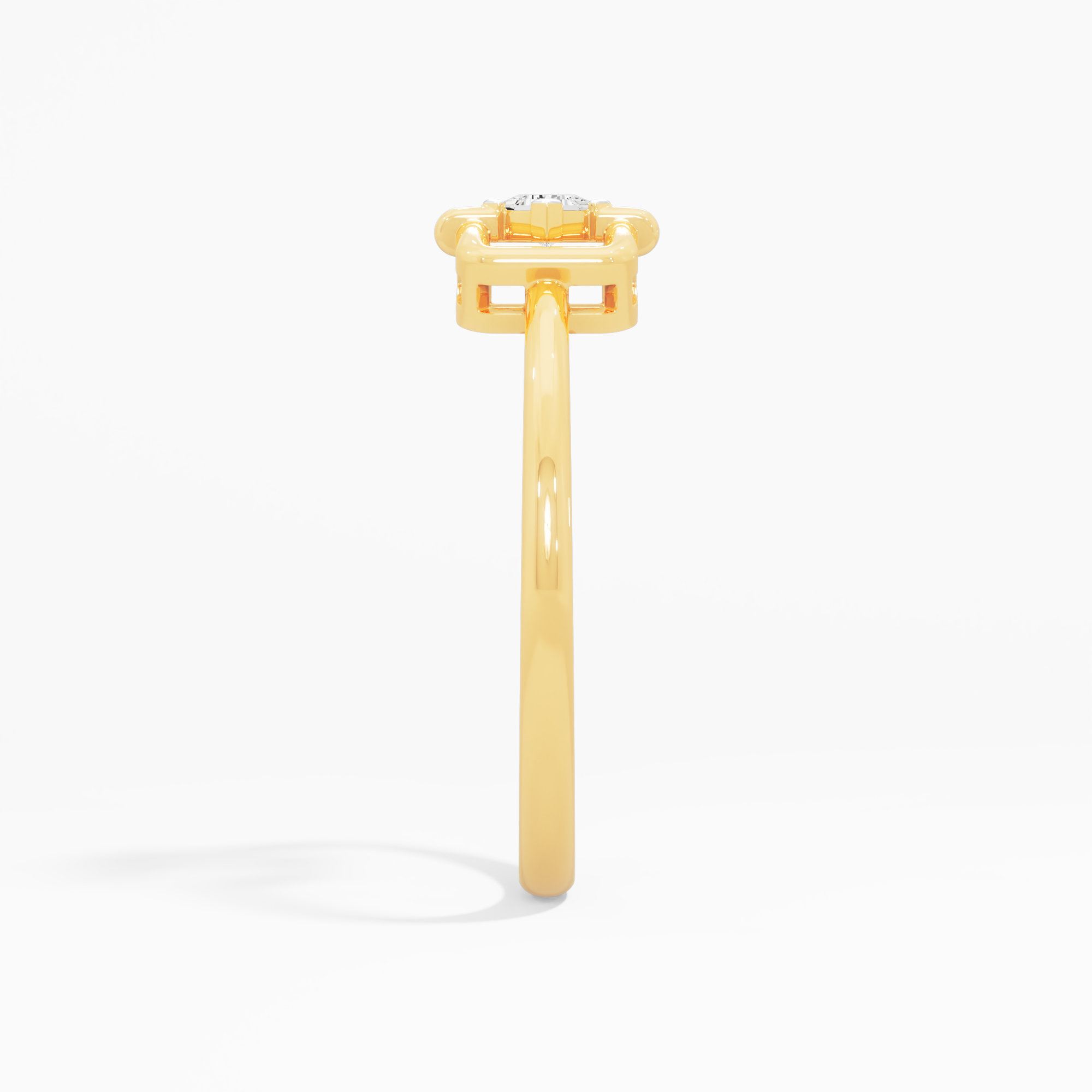Cubic Charm Diamond Ring in 9KT Yellow Gold (Diamond Quality: FG-VVS VS)