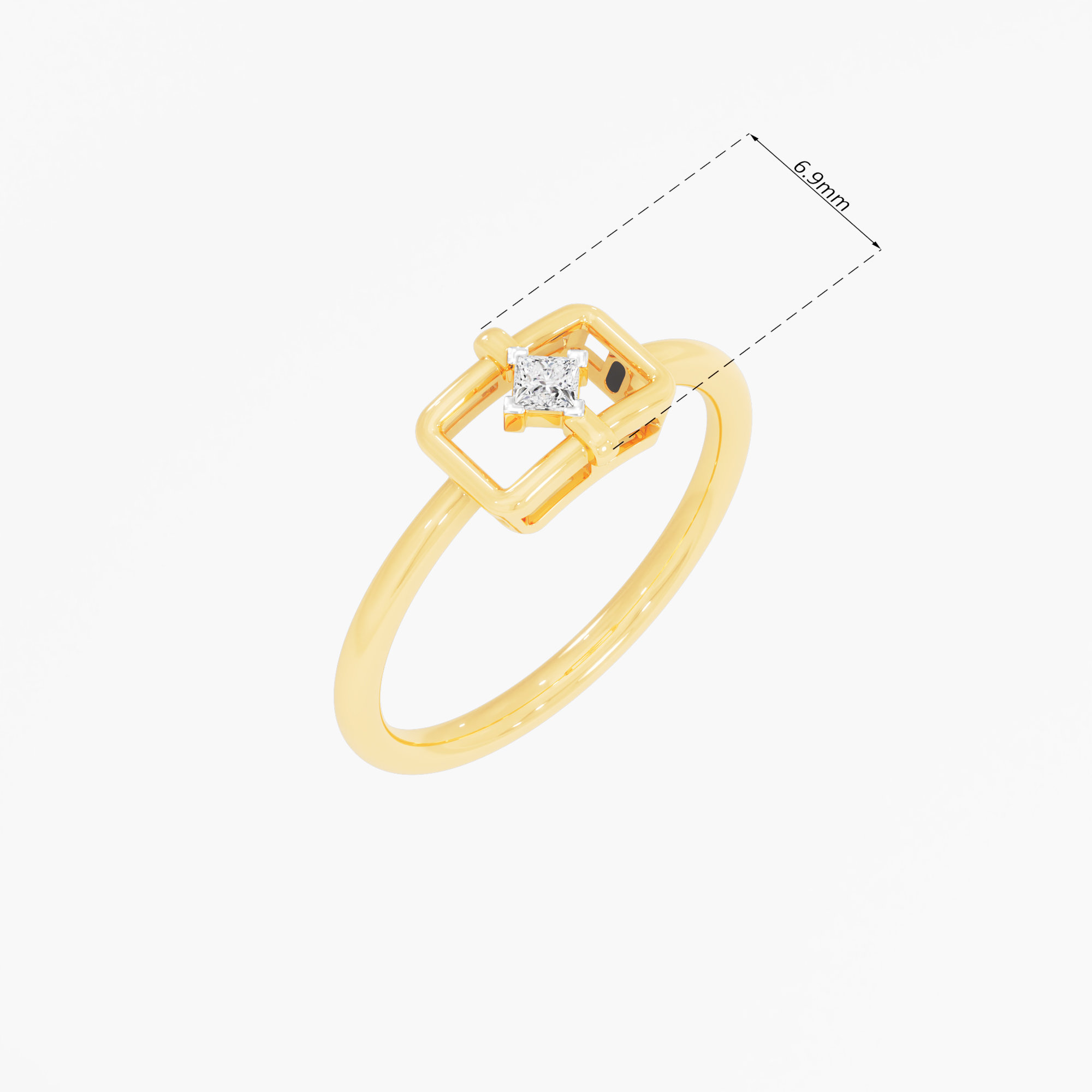 Cubic Charm Diamond Ring in 9KT Yellow Gold (Diamond Quality: FG-VVS VS)